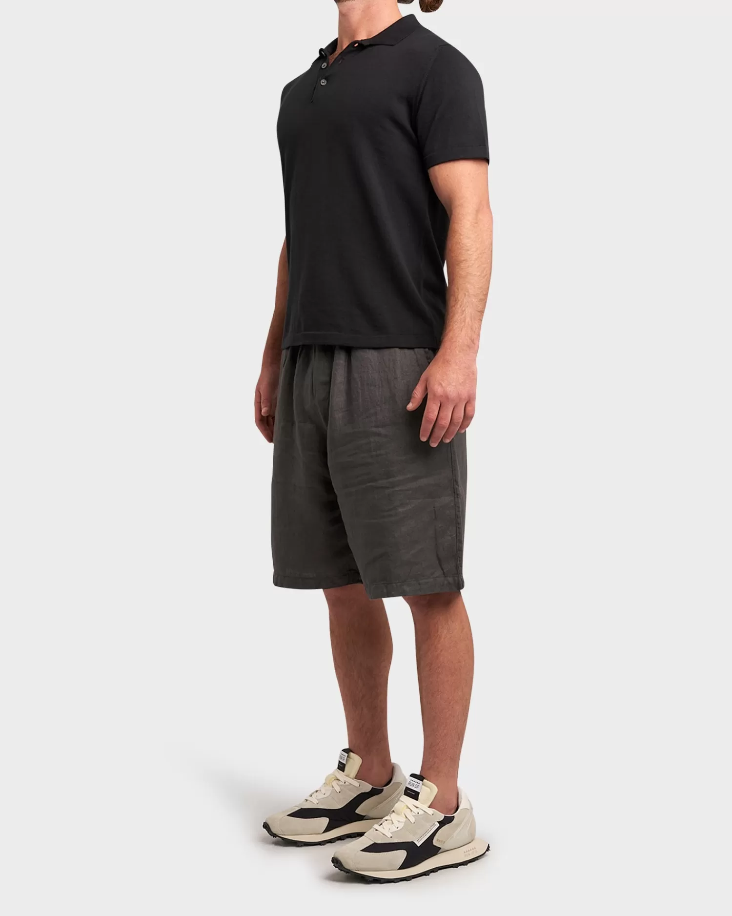 Crossley Grey Blue Pure Linen Shorts^ Shorts