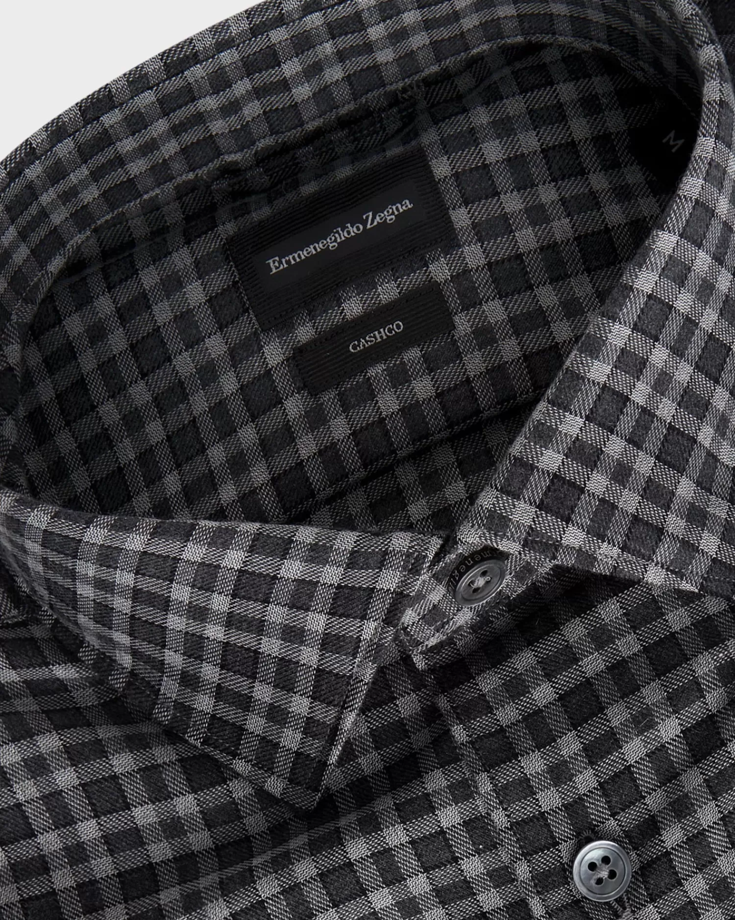 Ermenegildo Zegna Grey Cashco Checked Shirt^ Casual Shirts