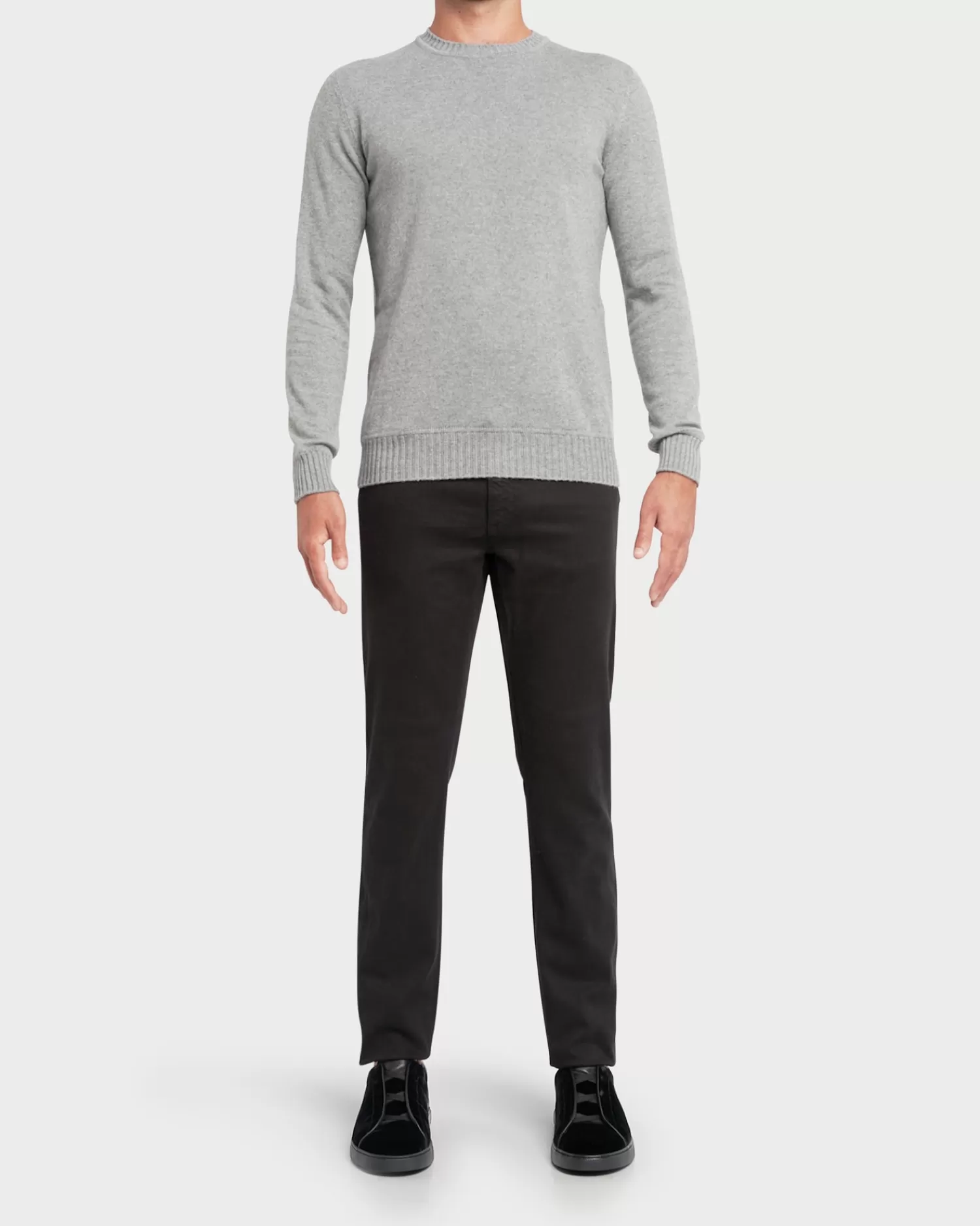 Zegna Grey Cashmere Cotton Knit Sweater^ Knitwear