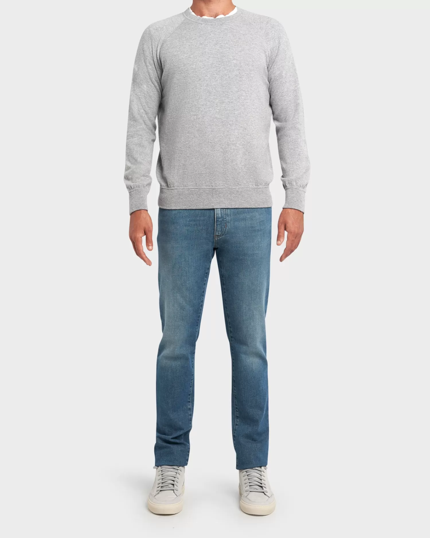 Gran Sasso Grey Cashmere Crew Neck Sweater^ Knitwear