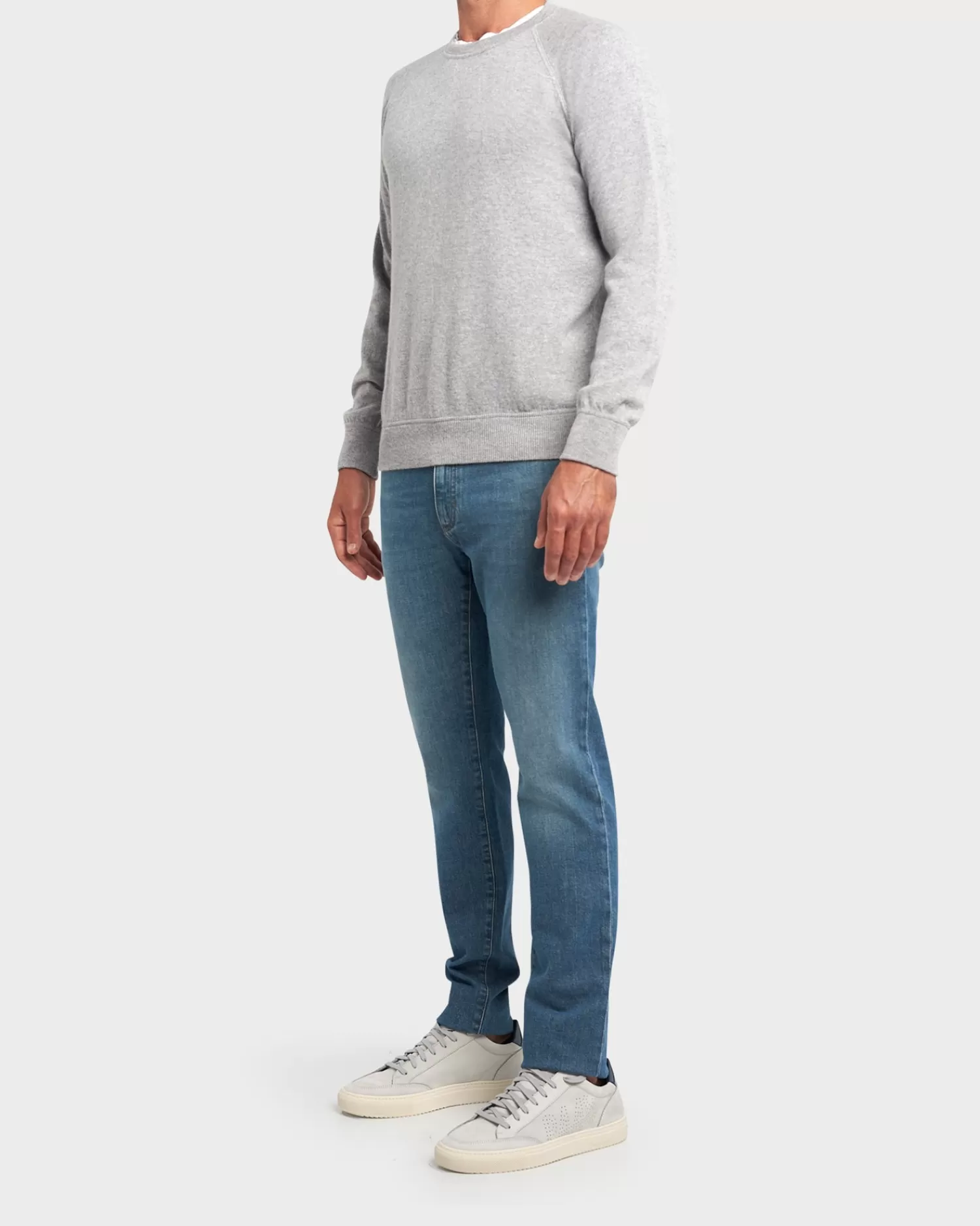 Gran Sasso Grey Cashmere Crew Neck Sweater^ Knitwear