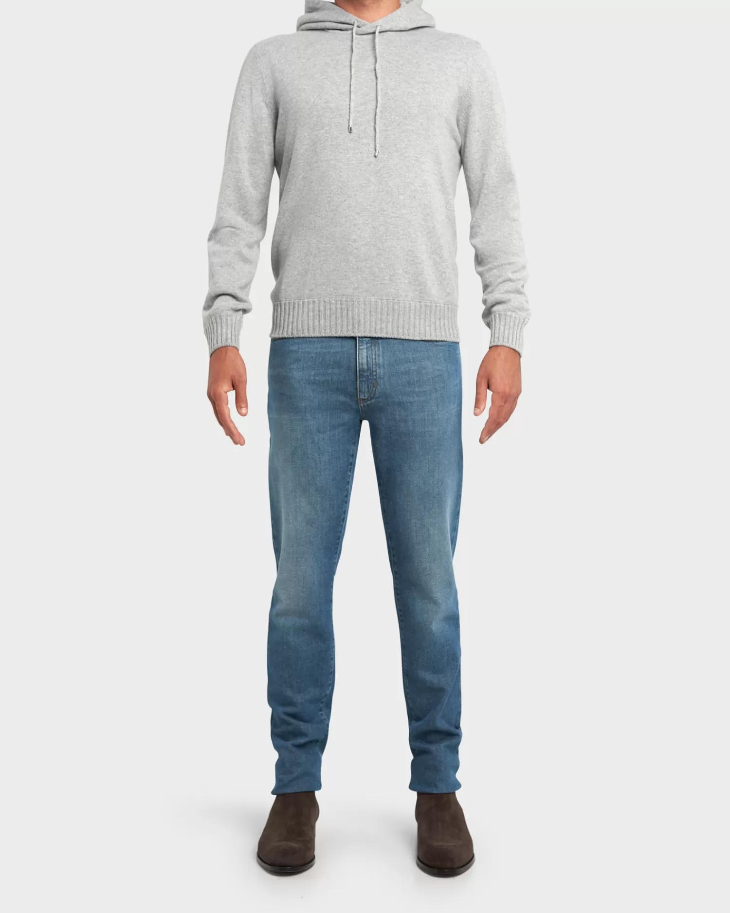 Gran Sasso Grey Cashmere Hoodie^ Knitwear