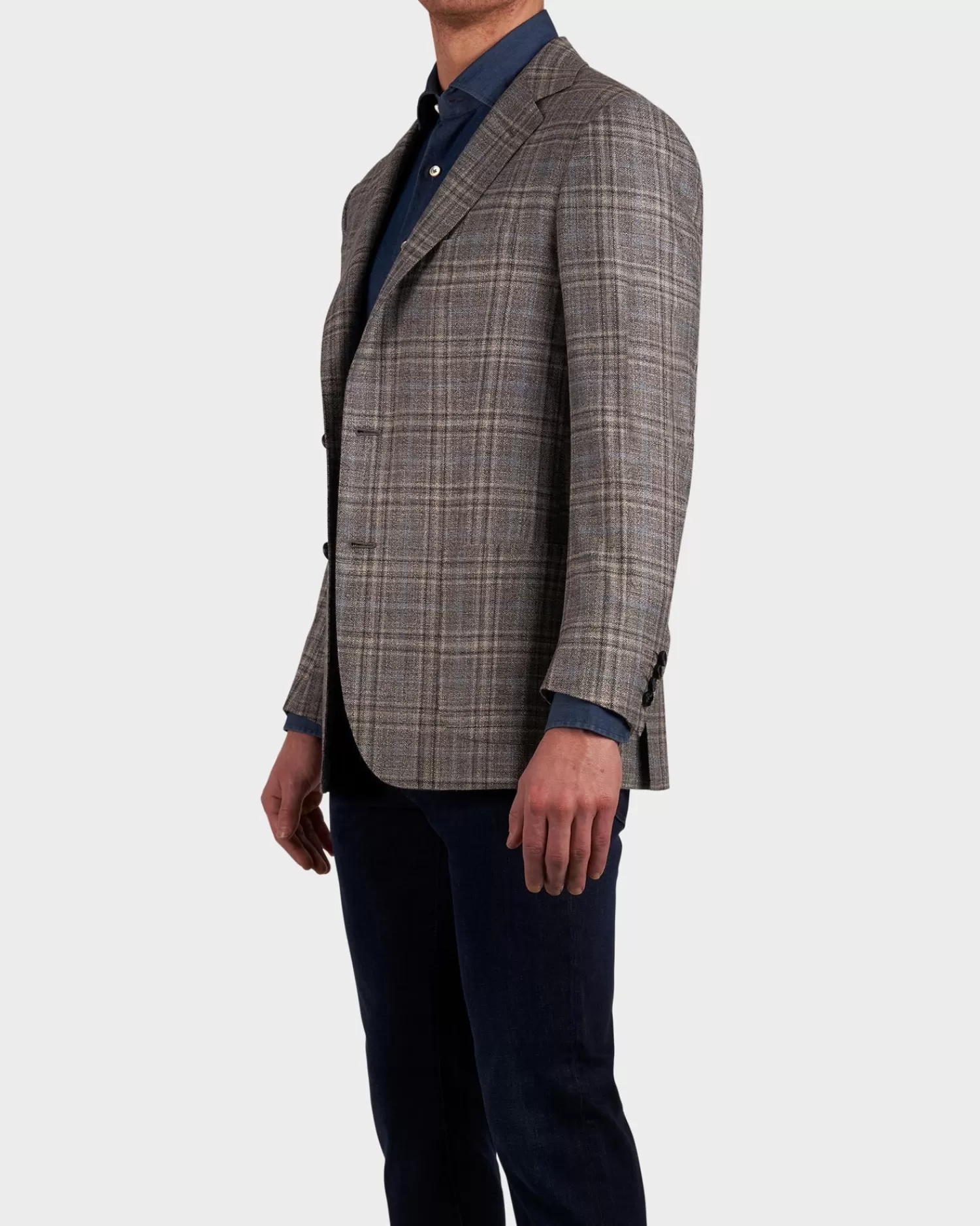 Kiton Grey Check Cashmere Sports Jacket^ Sports Jackets