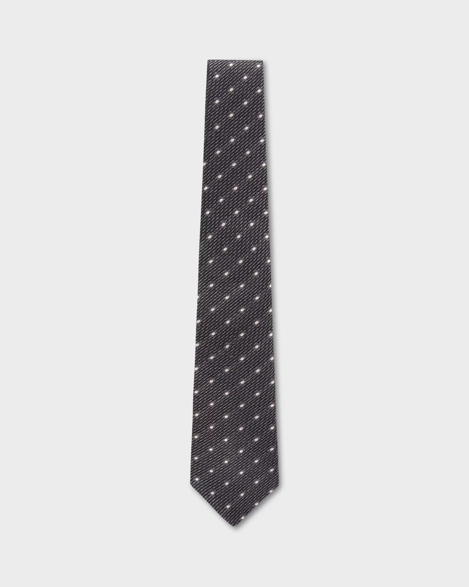 Canali Grey Dotted Silk Tie^ Ties