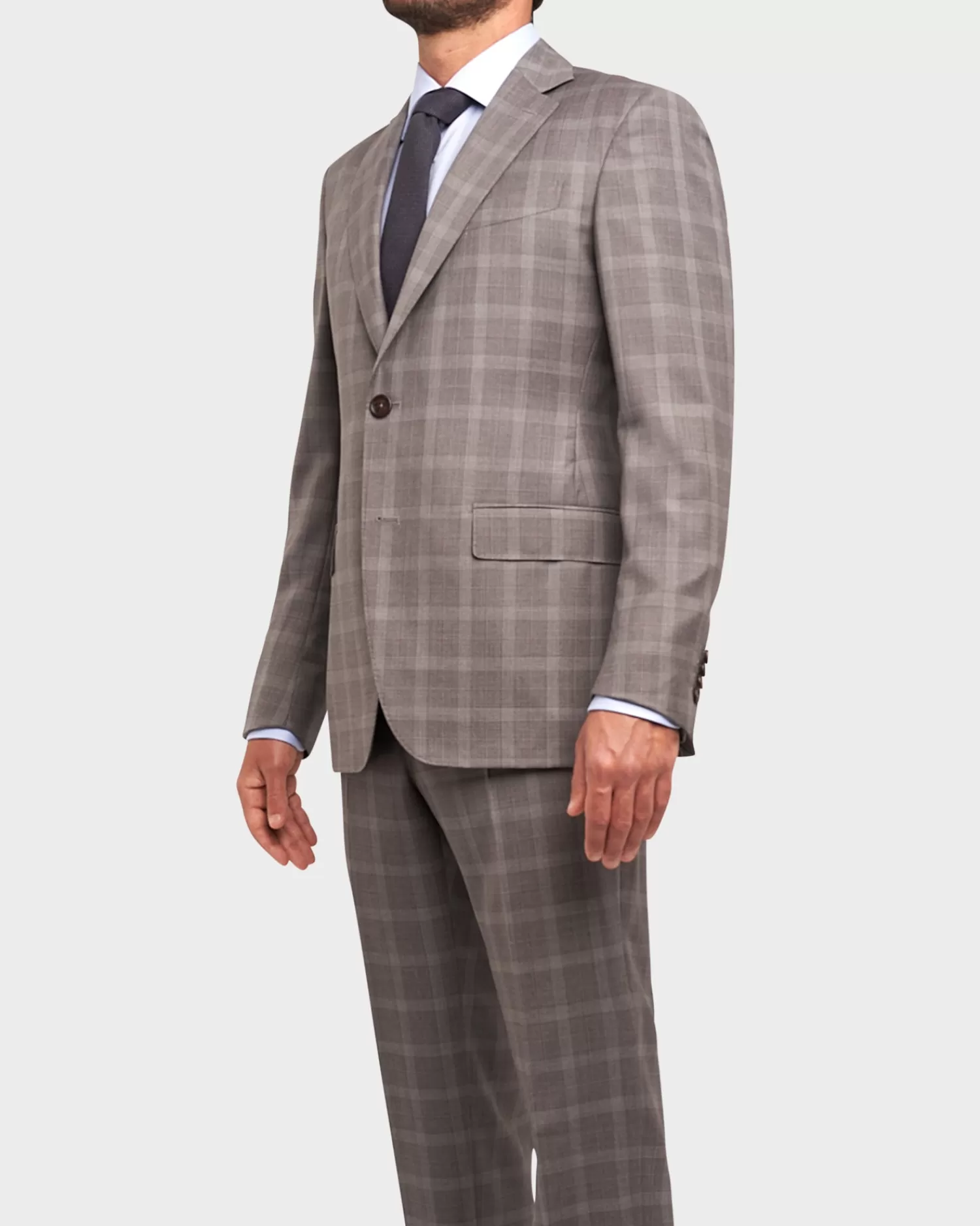 Pal Zileri Grey Glen Check Suit^ Suiting