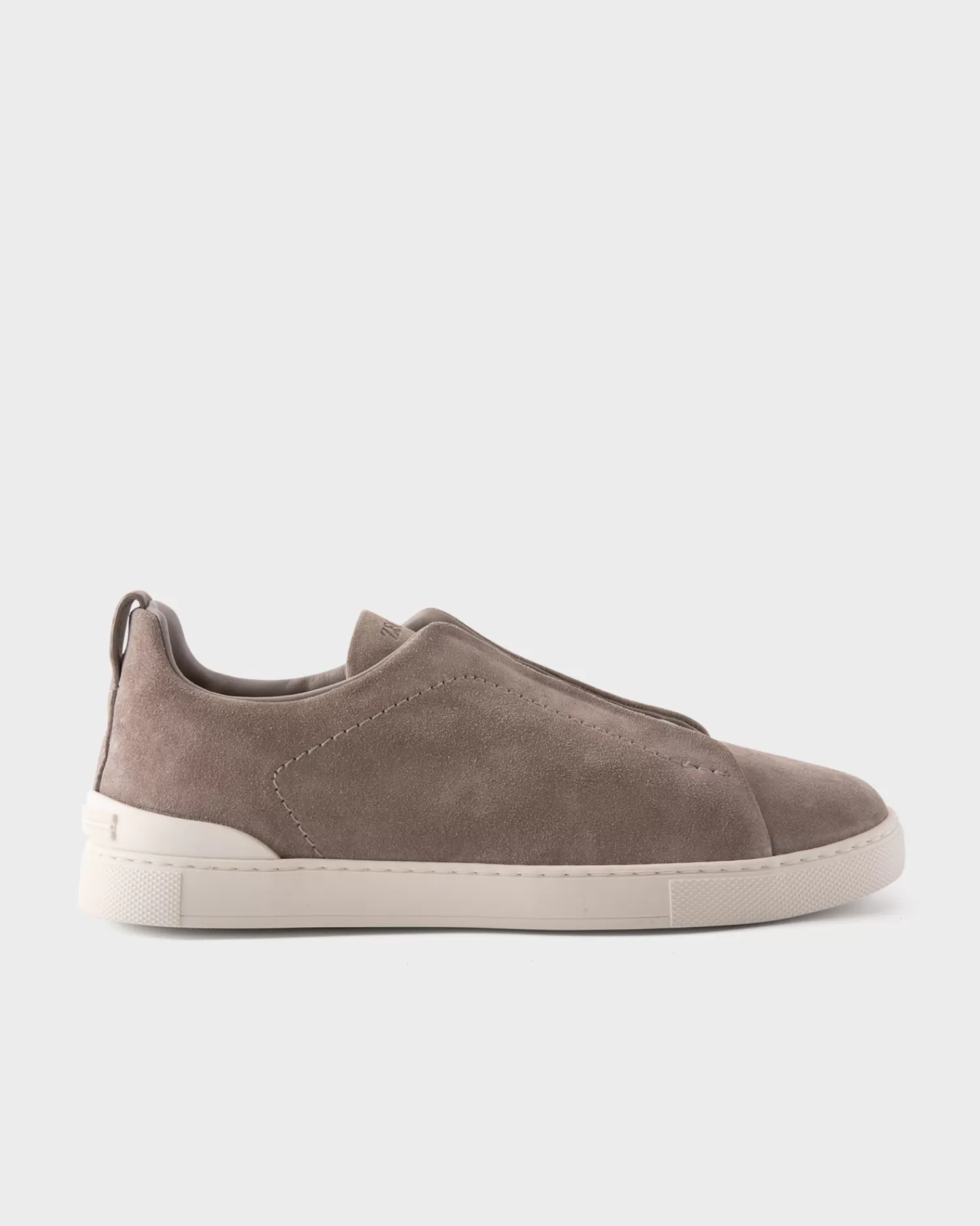 Zegna Grey Melange Suede Triple Stitch Sneakers^ Sneakers