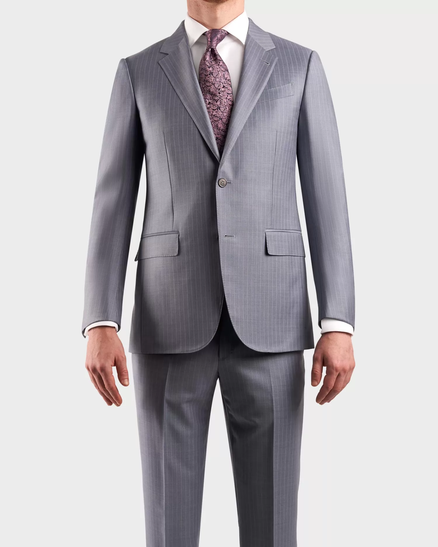 Ermenegildo Zegna Grey Pin Stripe Suit^ Suiting