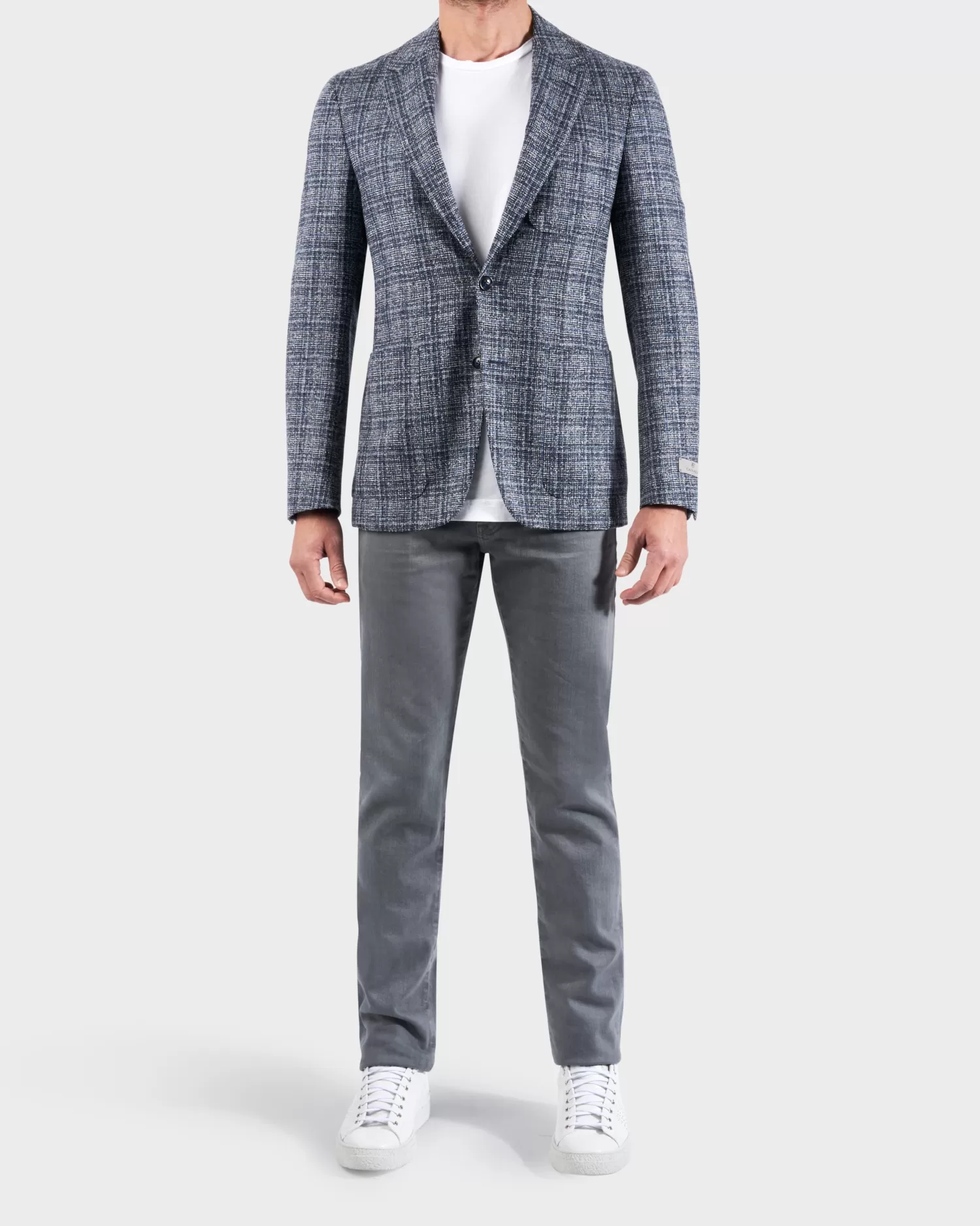 Canali Grey Plaid Blazer^ Sports Jackets