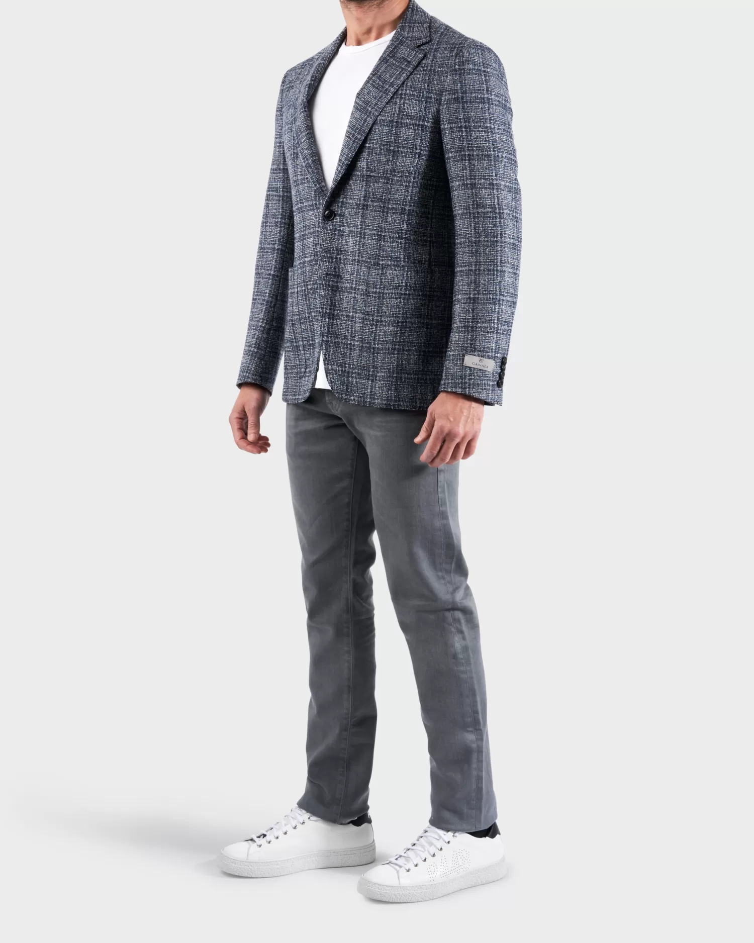 Canali Grey Plaid Blazer^ Sports Jackets