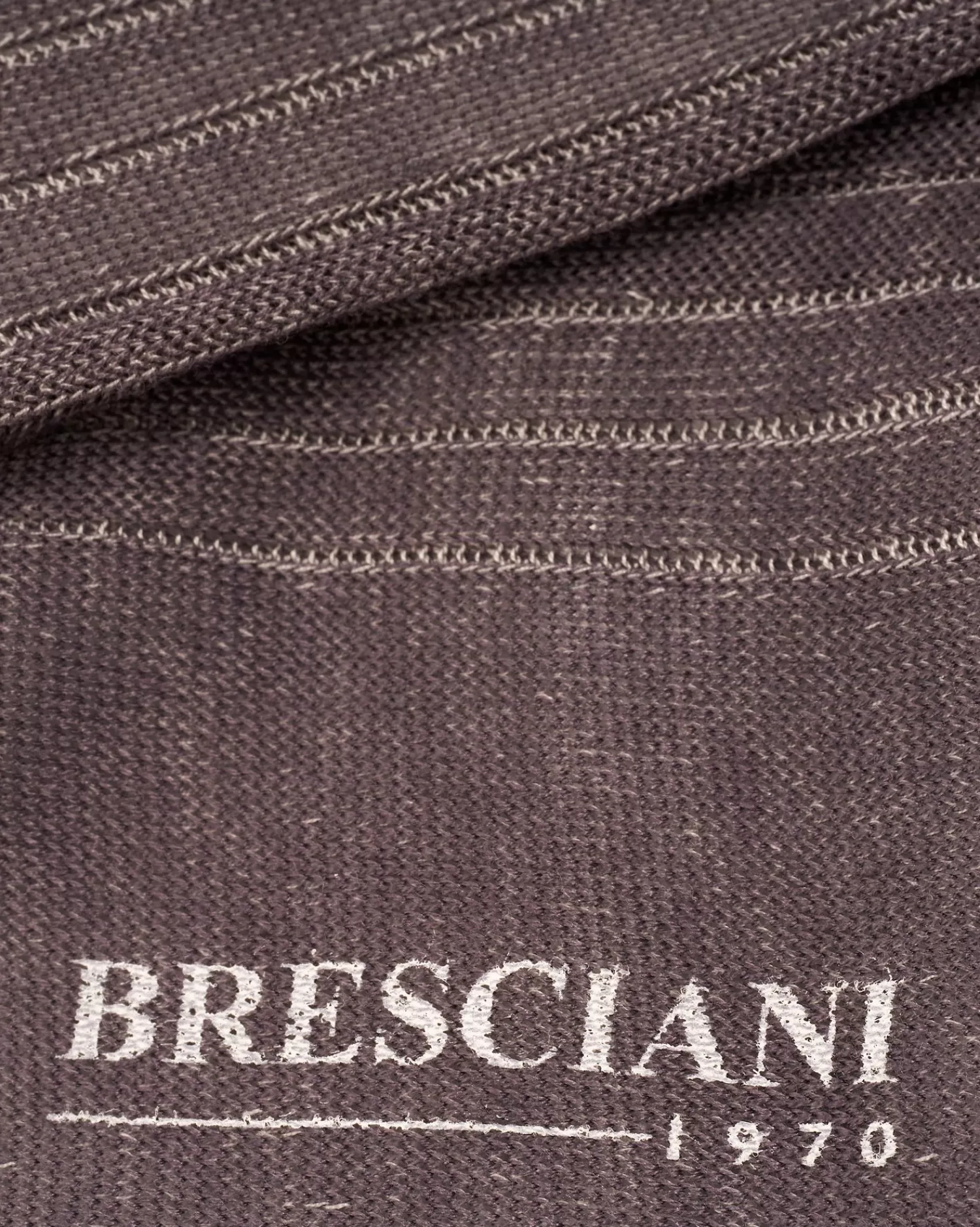 Bresciani Grey Ribbed Cotton Calf Length Socks^ Socks