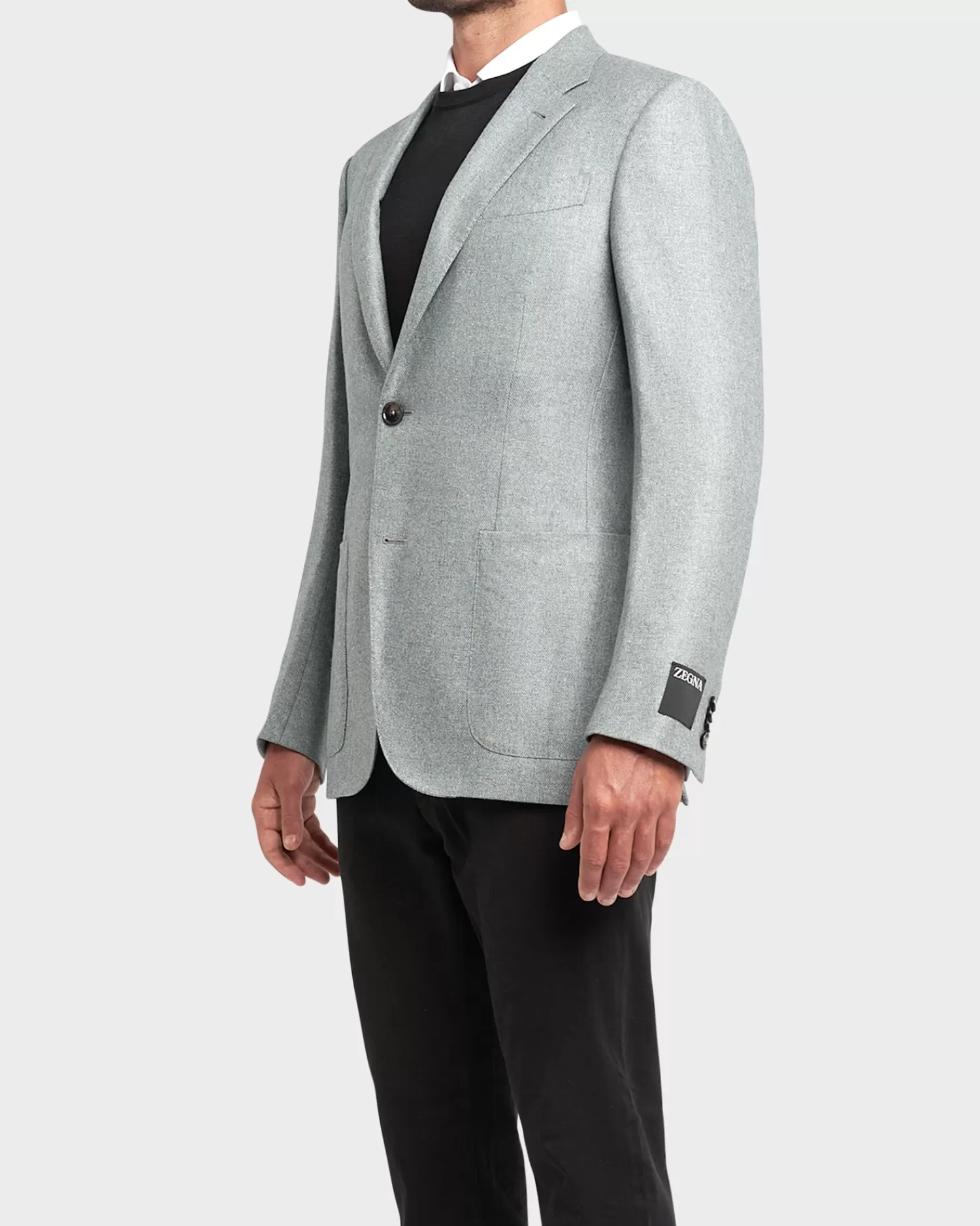 Zegna Grey Sage Silk Cashmere Sports Jacket^ Sports Jackets