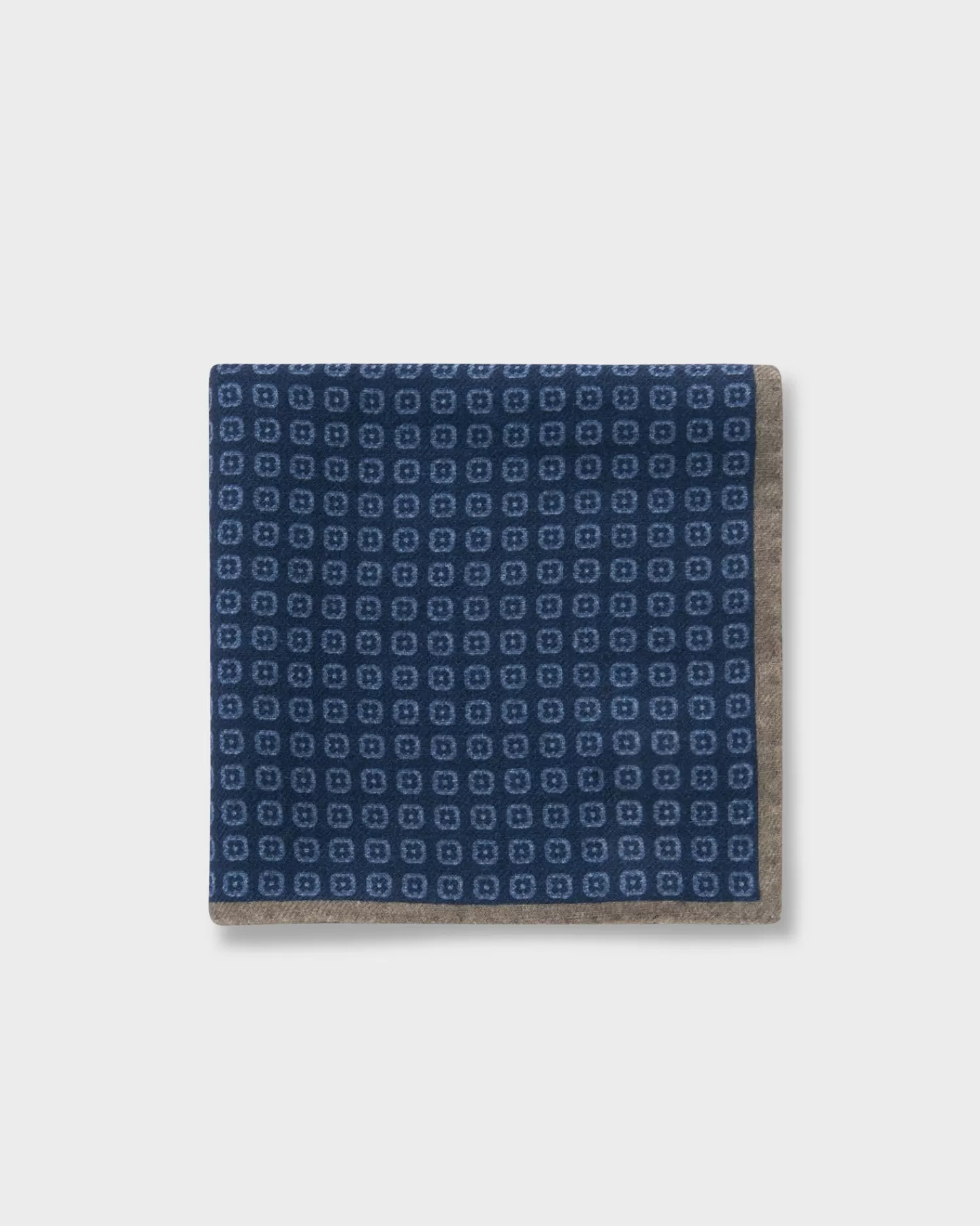 Altea Indigo Flower Pattern Wool Pocket Square^ Pocket Squares