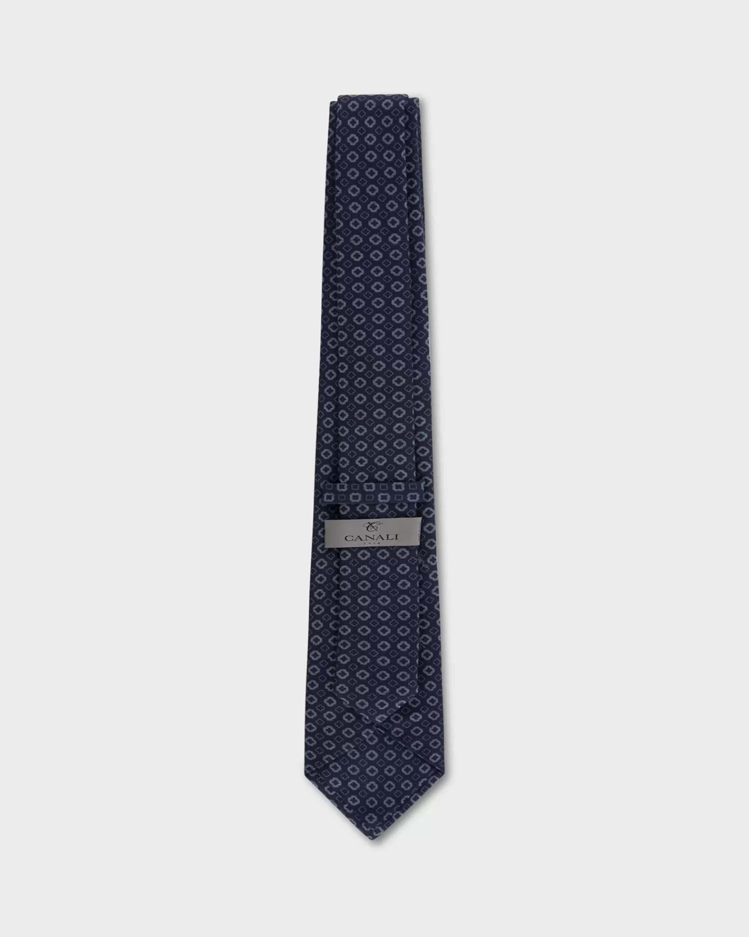 Canali Indigo Hollow Patterned Cotton Tie^ Ties