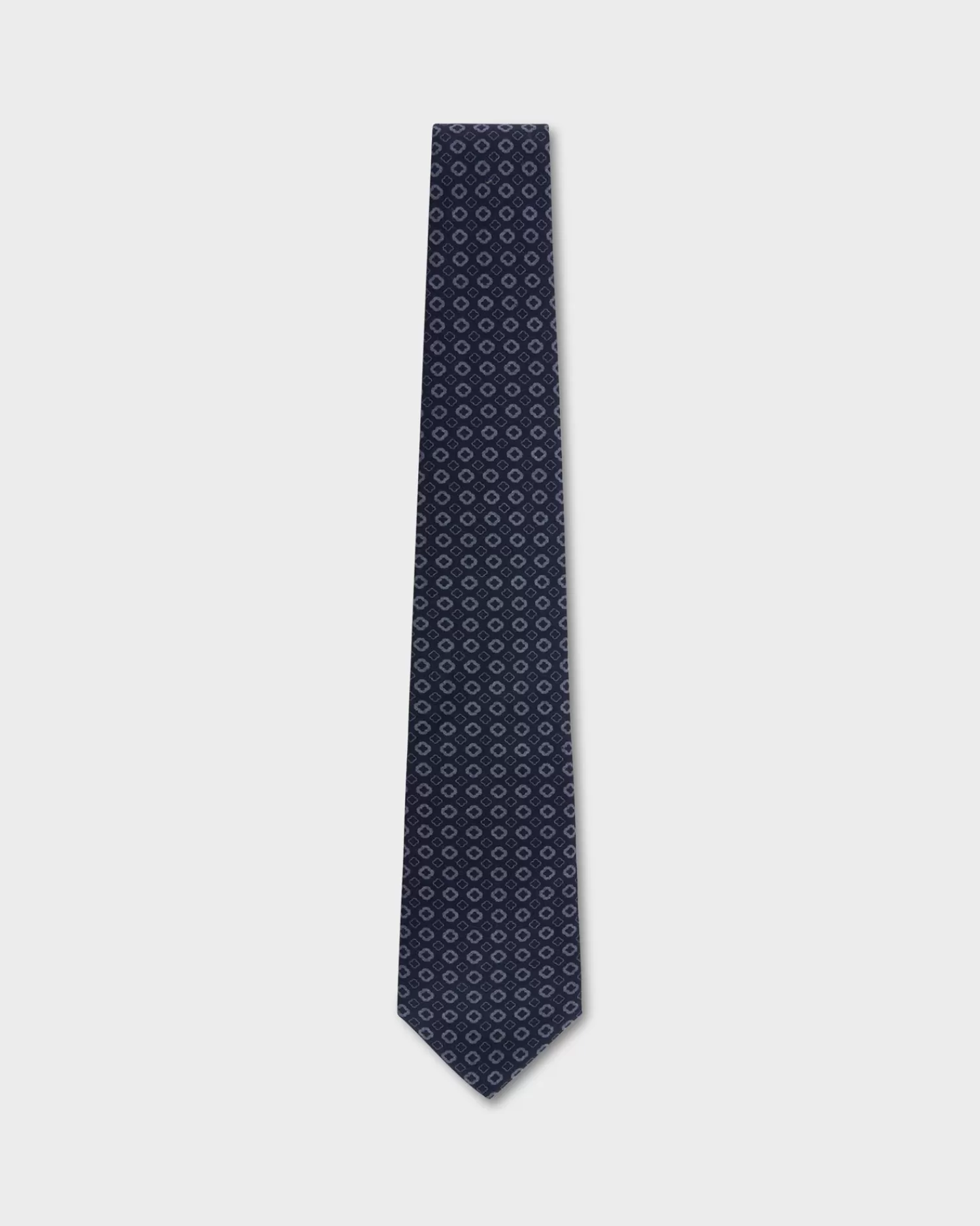 Canali Indigo Hollow Patterned Cotton Tie^ Ties