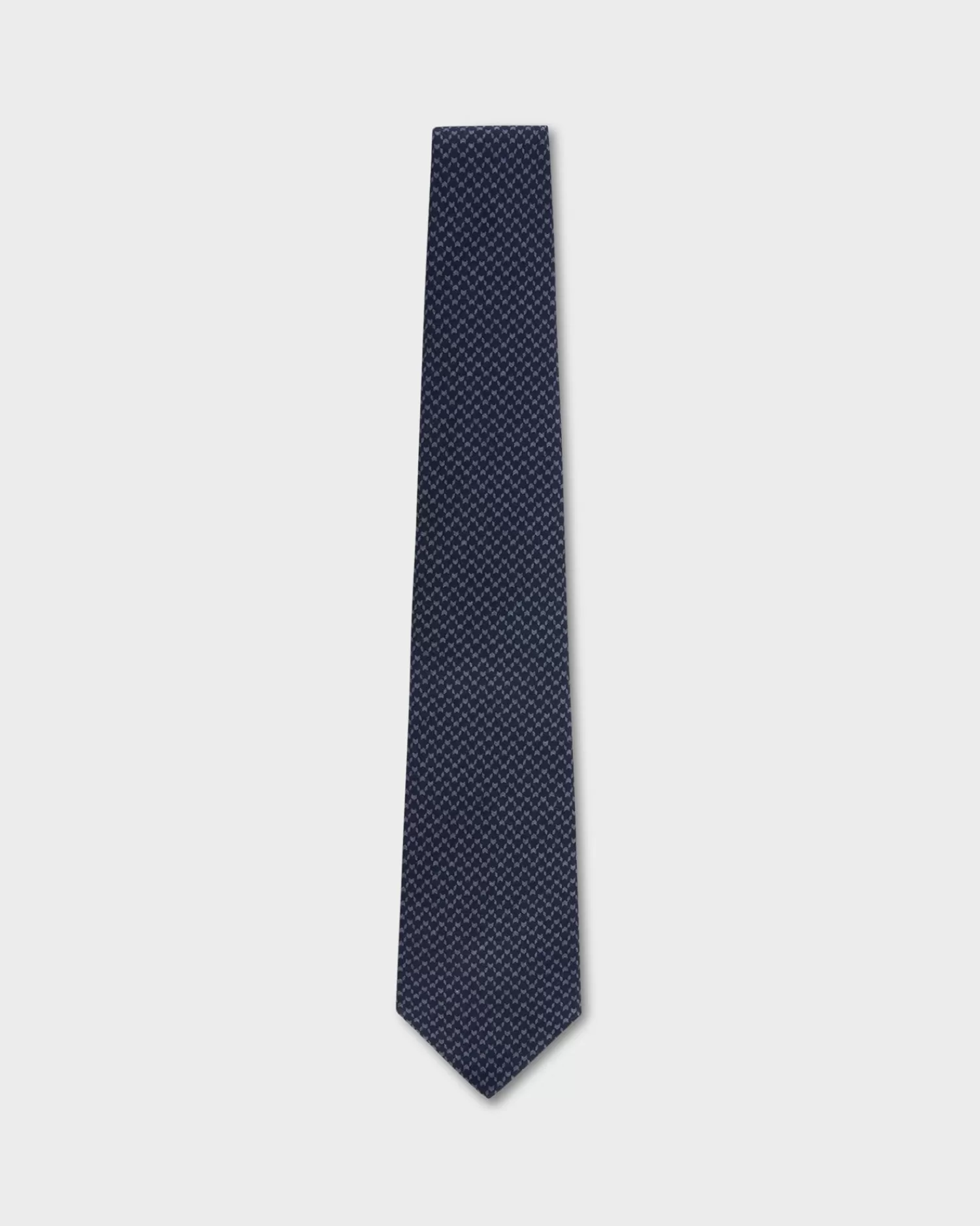 Canali Indigo Patterned Cotton Tie^ Ties