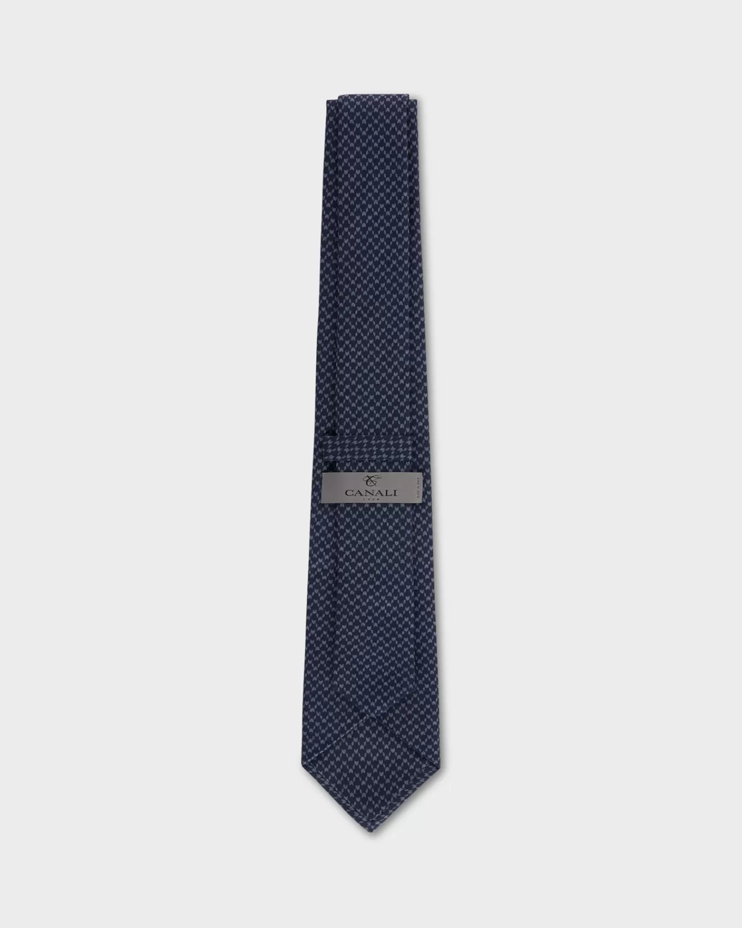 Canali Indigo Patterned Cotton Tie^ Ties