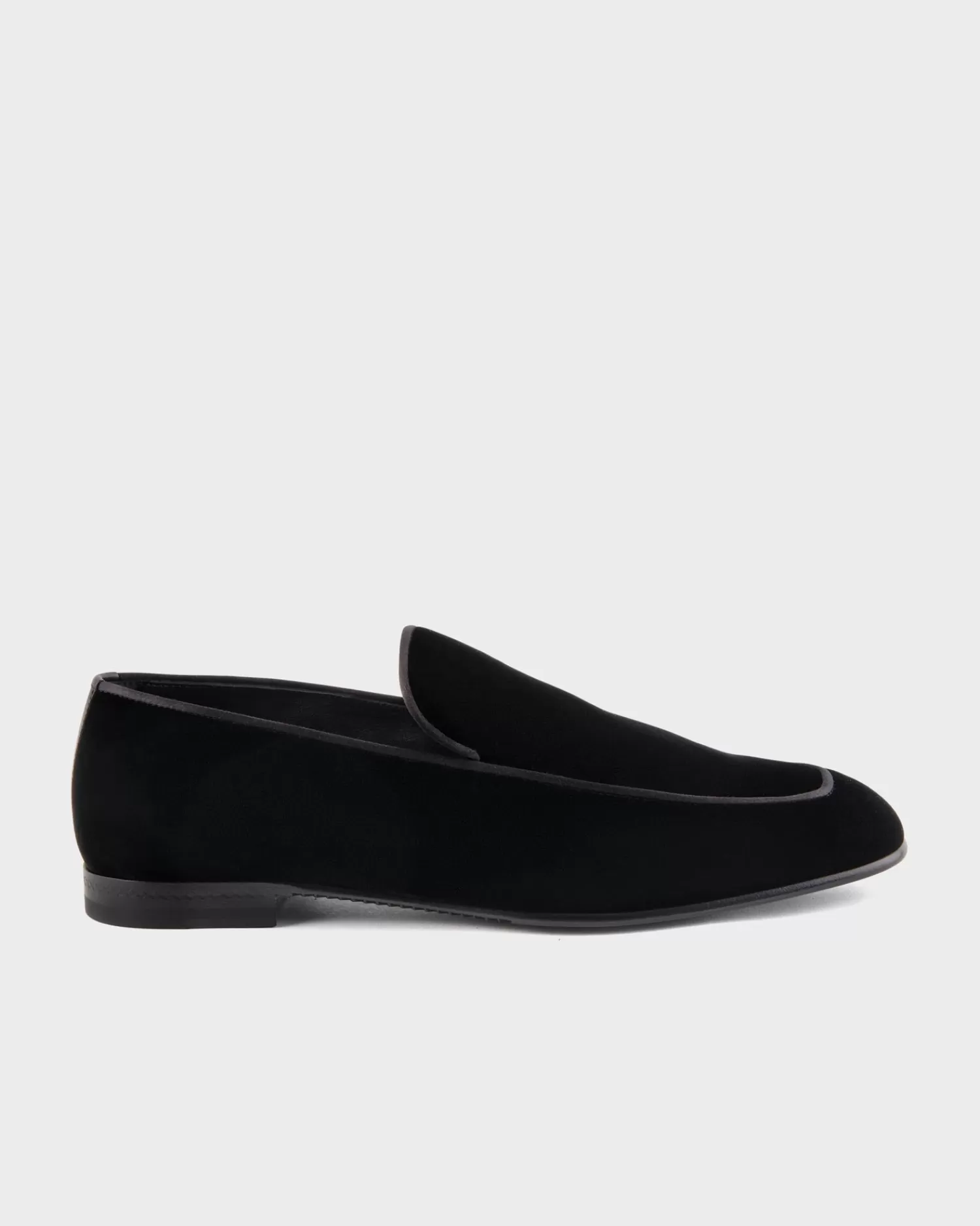 Ermenegildo Zegna Lido Black Velvet Smoking Slippers^ Weddings