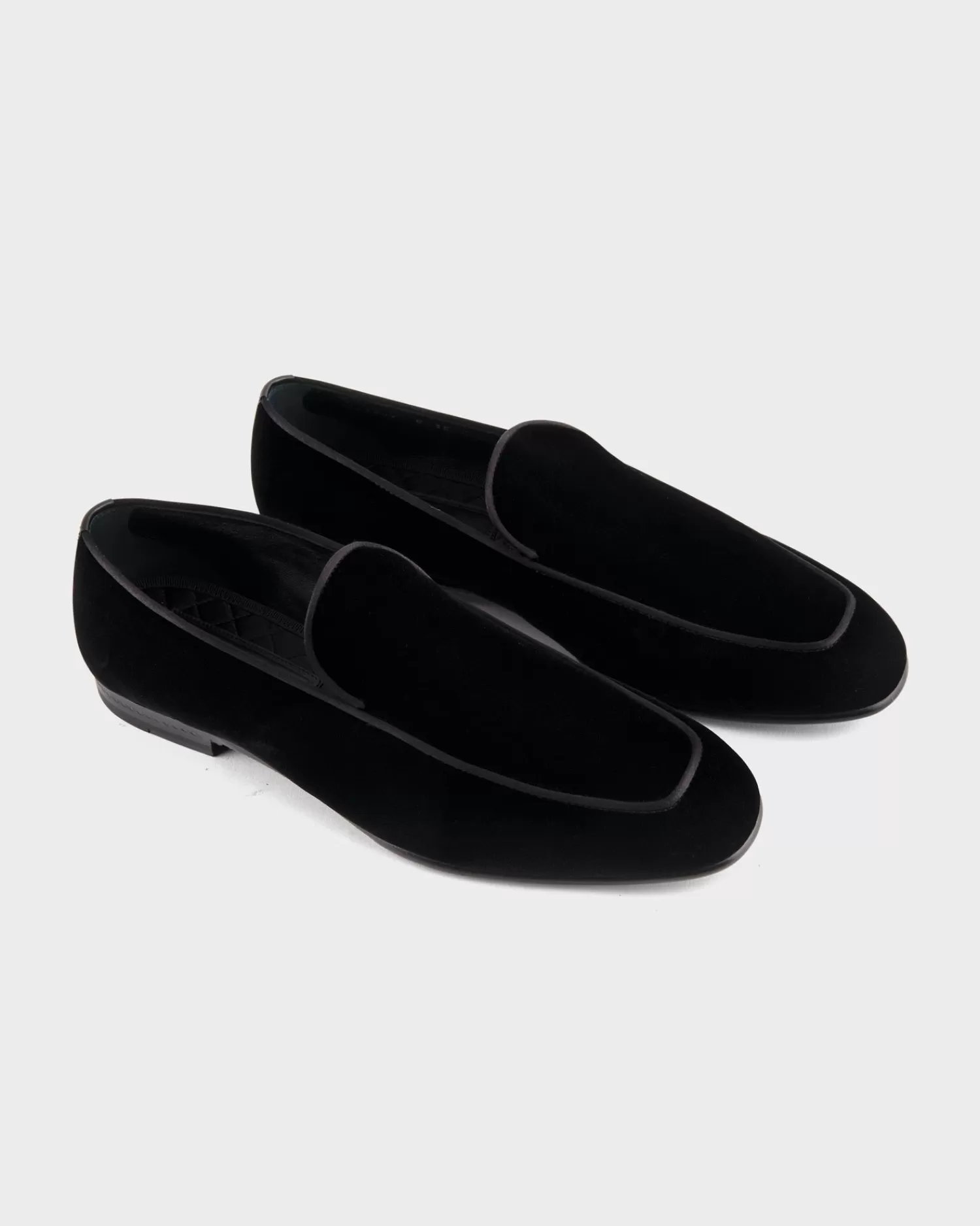 Ermenegildo Zegna Lido Black Velvet Smoking Slippers^ Formal Shoes