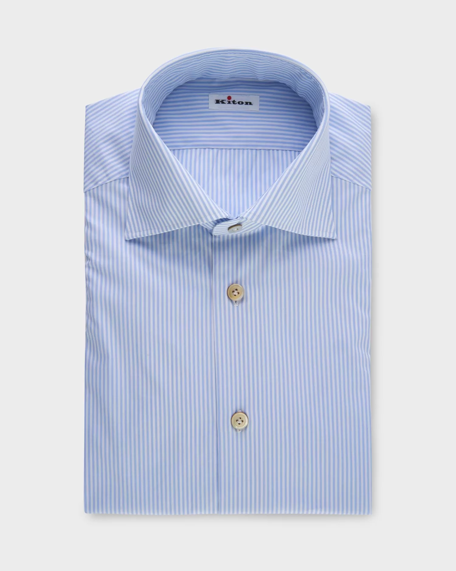 Kiton Light Blue And White Pinstripe Cotton Shirt^ Casual Shirts