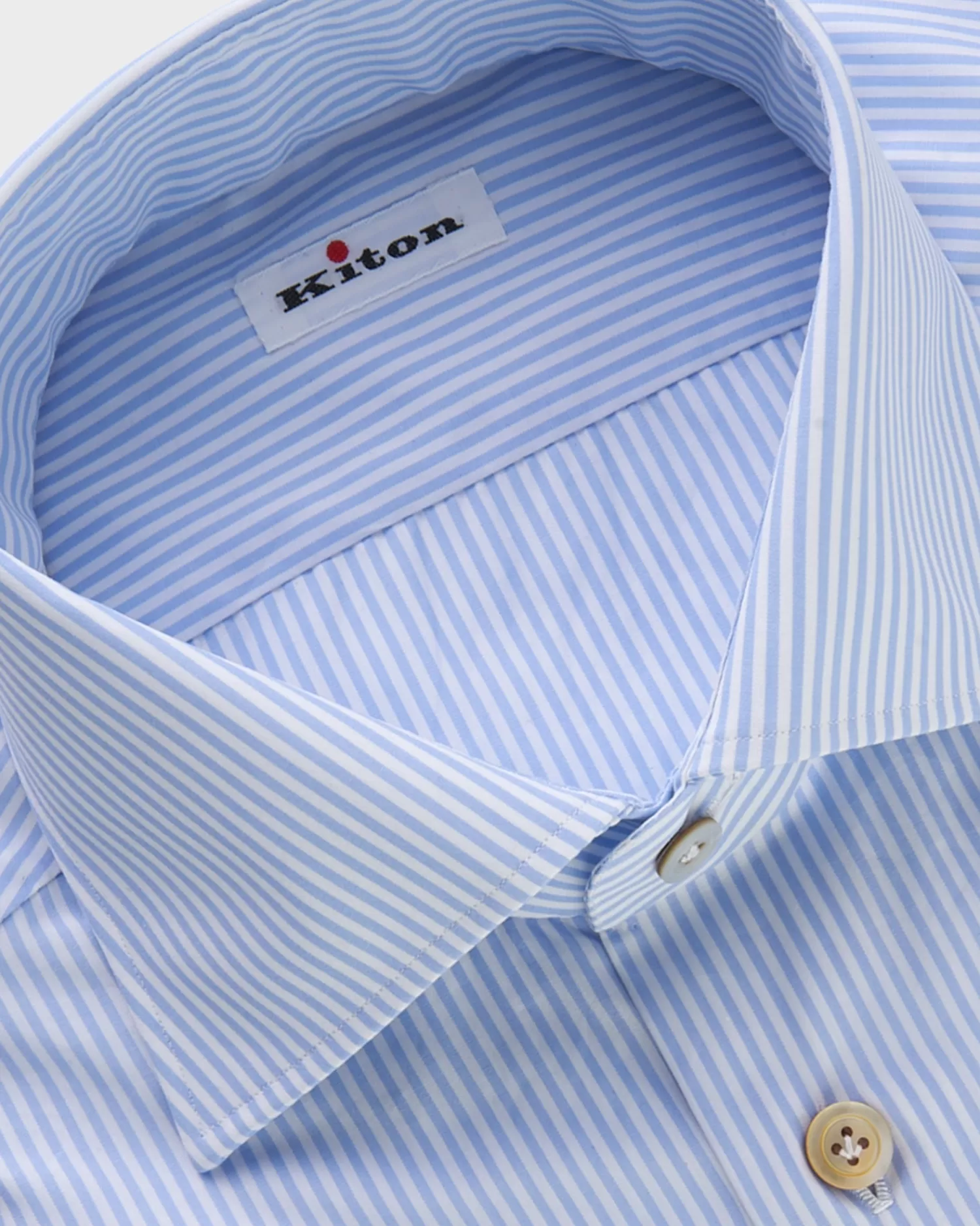 Kiton Light Blue And White Pinstripe Cotton Shirt^ Casual Shirts