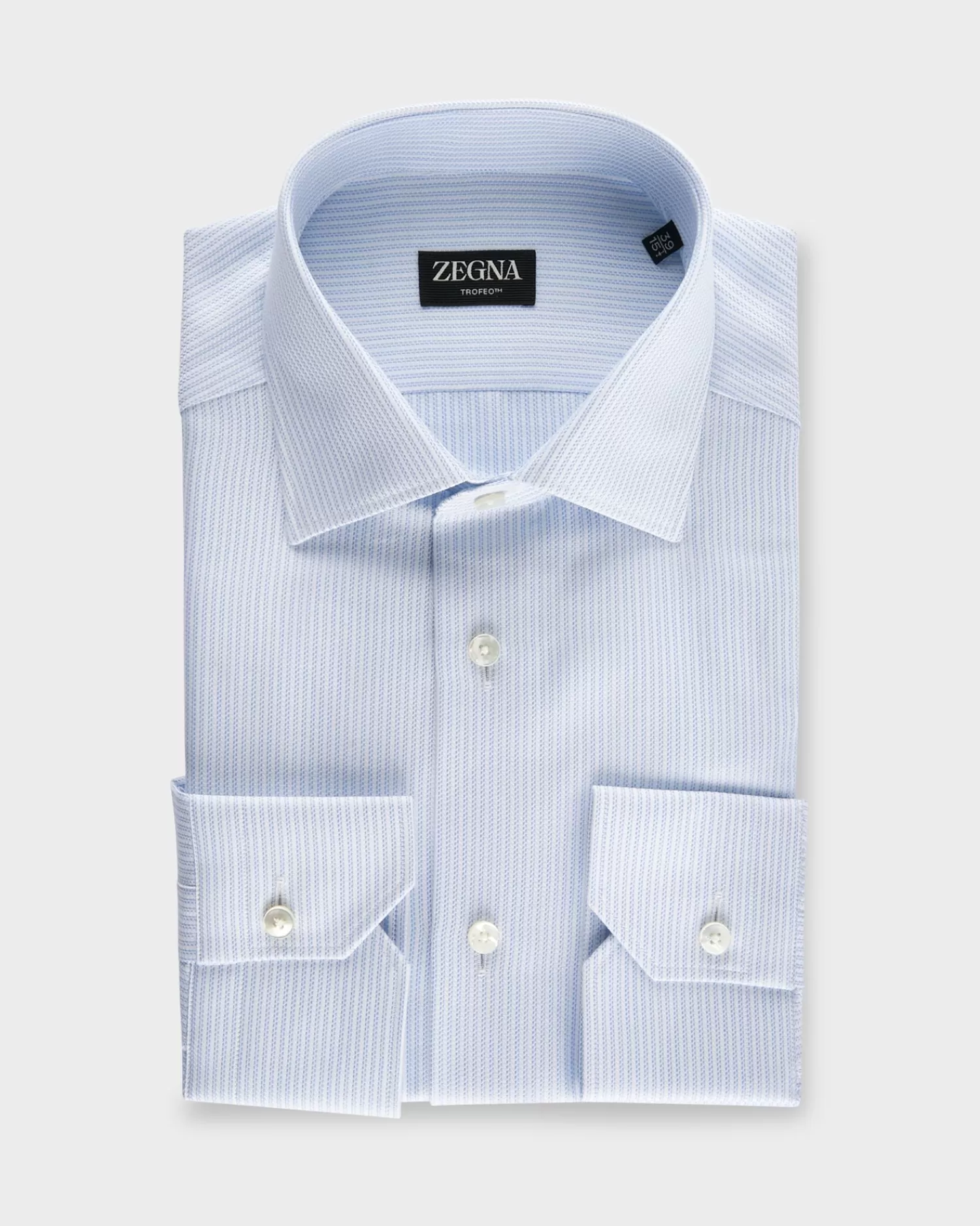 Zegna Light Blue And White Trofeo Cotton Business Shirt^ Business Shirts