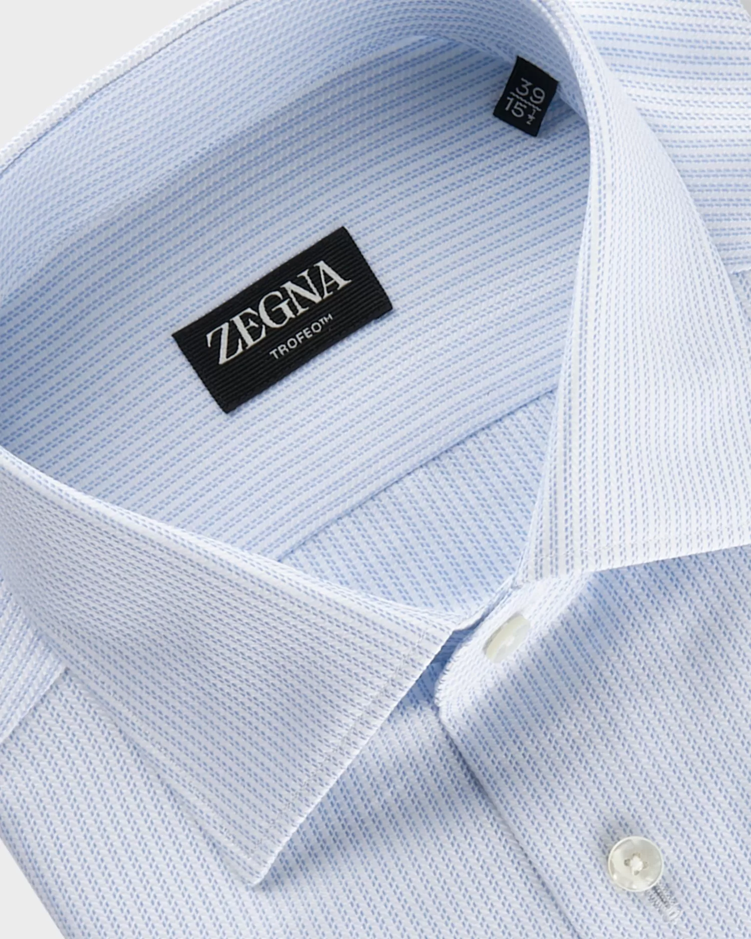 Zegna Light Blue And White Trofeo Cotton Business Shirt^ Business Shirts