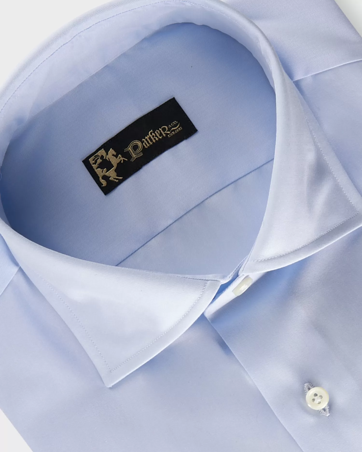 * Light Blue Cotton French Cuff Shirt^ Business Shirts