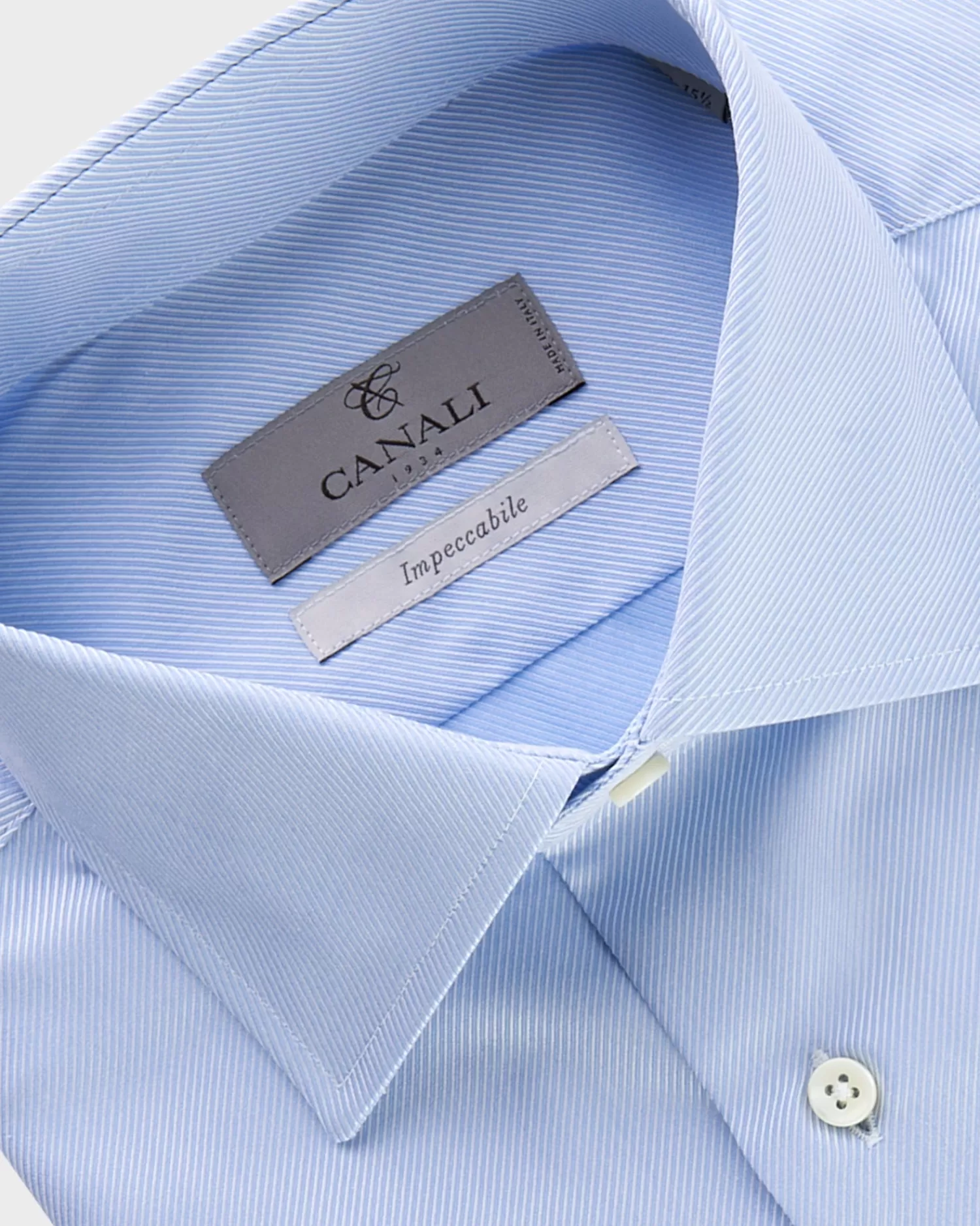 Canali Light Blue Cotton Twill Modern Fit Shirt^ Business Shirts