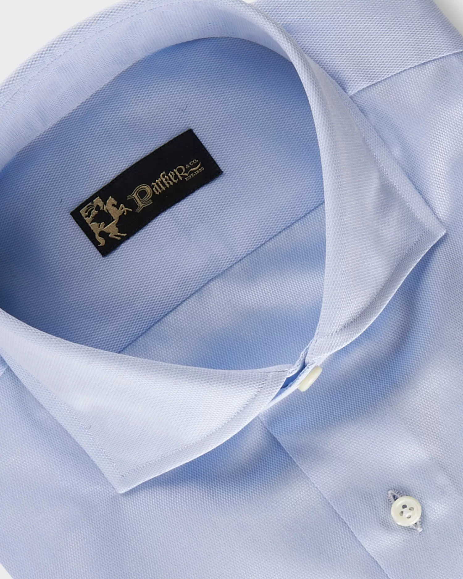 * Light Blue Microtexture Cotton French Cuff Shirt^ Business Shirts