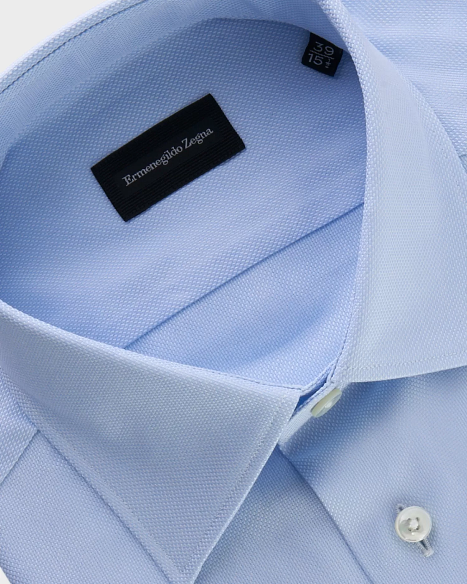 Ermenegildo Zegna Light Blue Microtexture Milano Cotton Shirt^ Business Shirts