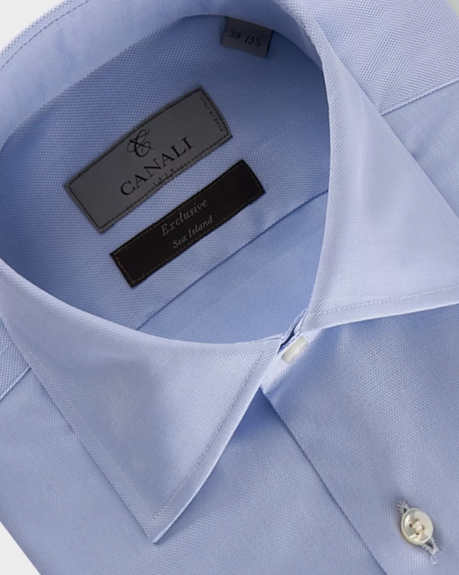 Canali Light Blue Sea Island Cotton Shirt^ Business Shirts