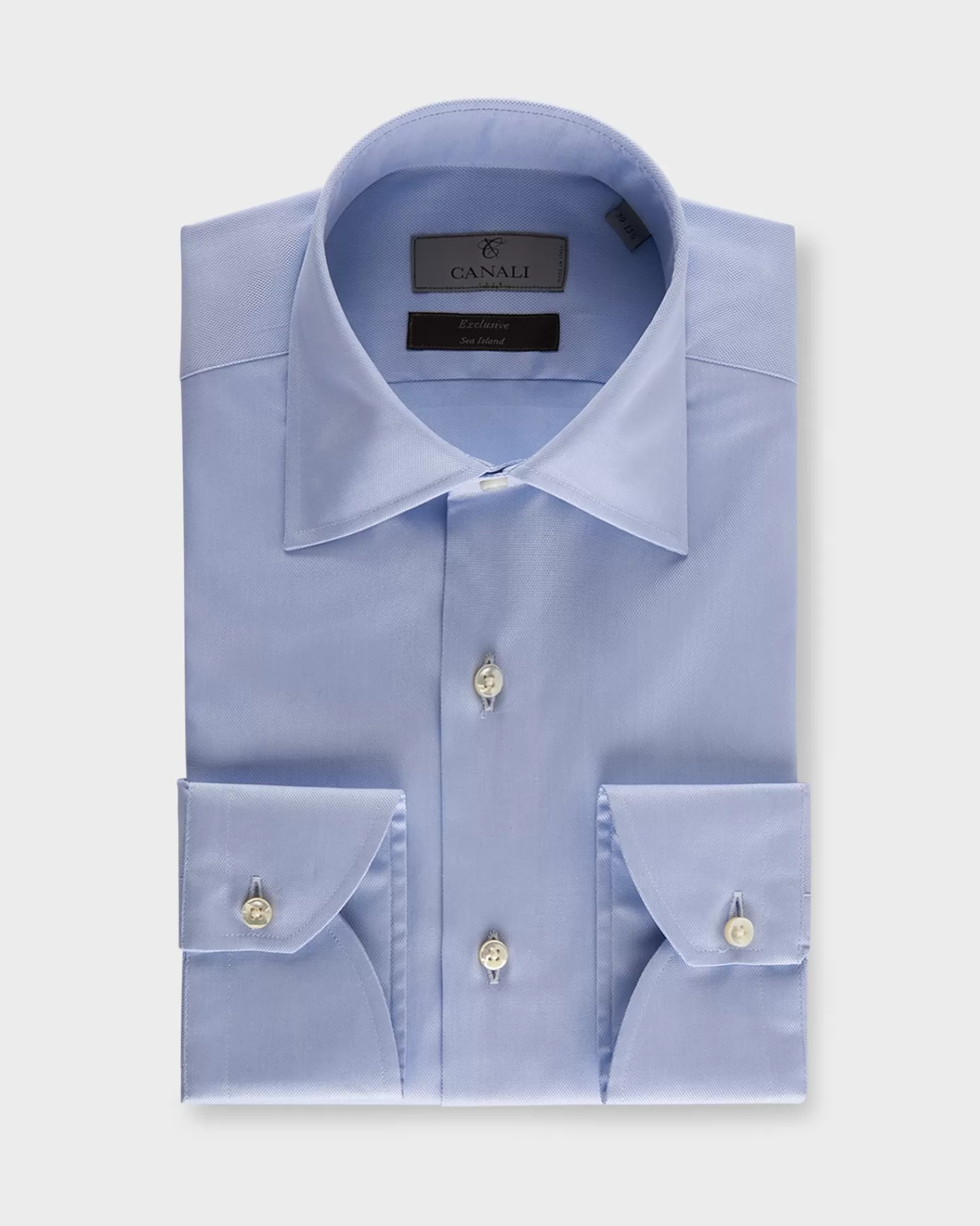 Canali Light Blue Sea Island Cotton Shirt^ Business Shirts