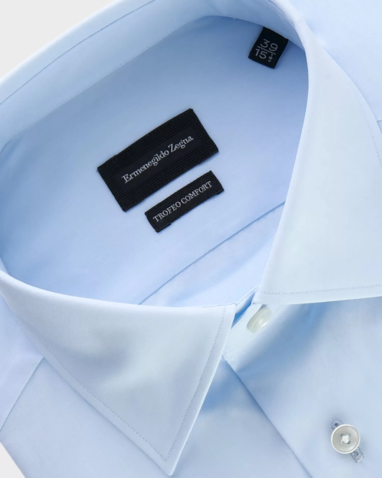 Ermenegildo Zegna Light Blue Trofeo Comfort Cotton Shirt^ Business Shirts