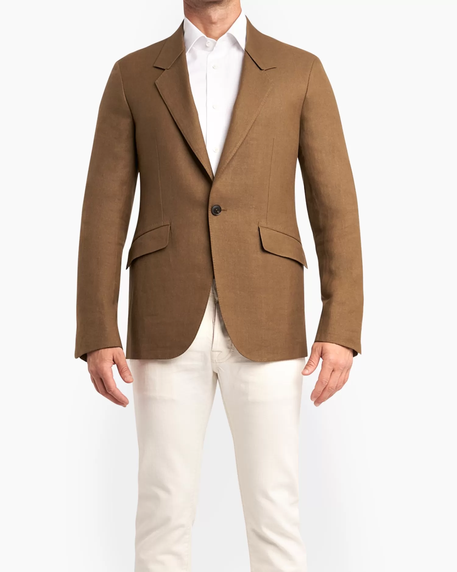 Zegna Light Brown Sage Linen Wool Sports Jacket^ Sports Jackets