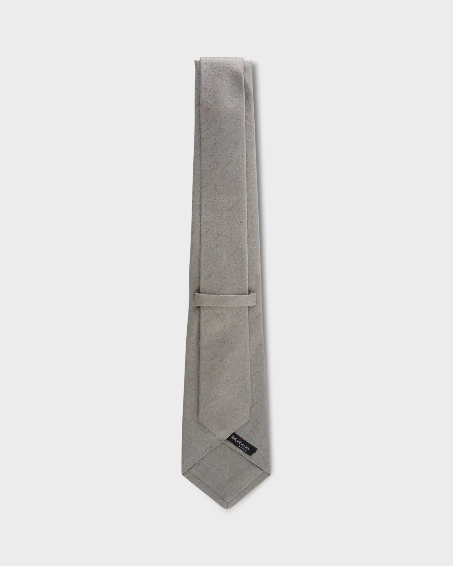 Kiton Light Iced Grey Silk Tie^ Ties