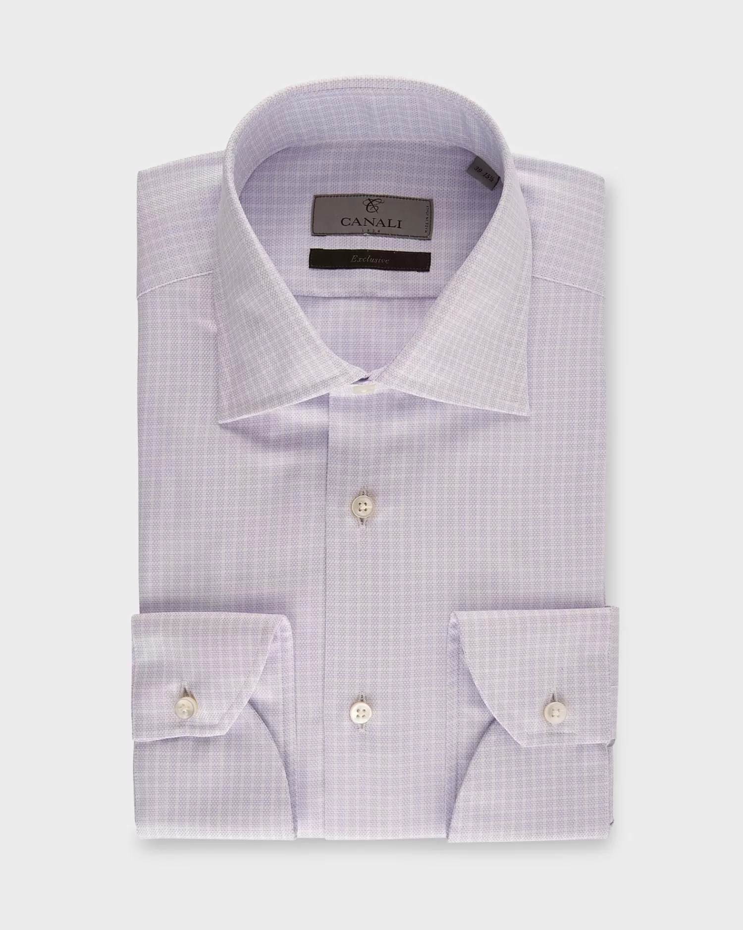 Canali Lilac And White Check Exclusive Cotton Shirt^ Business Shirts