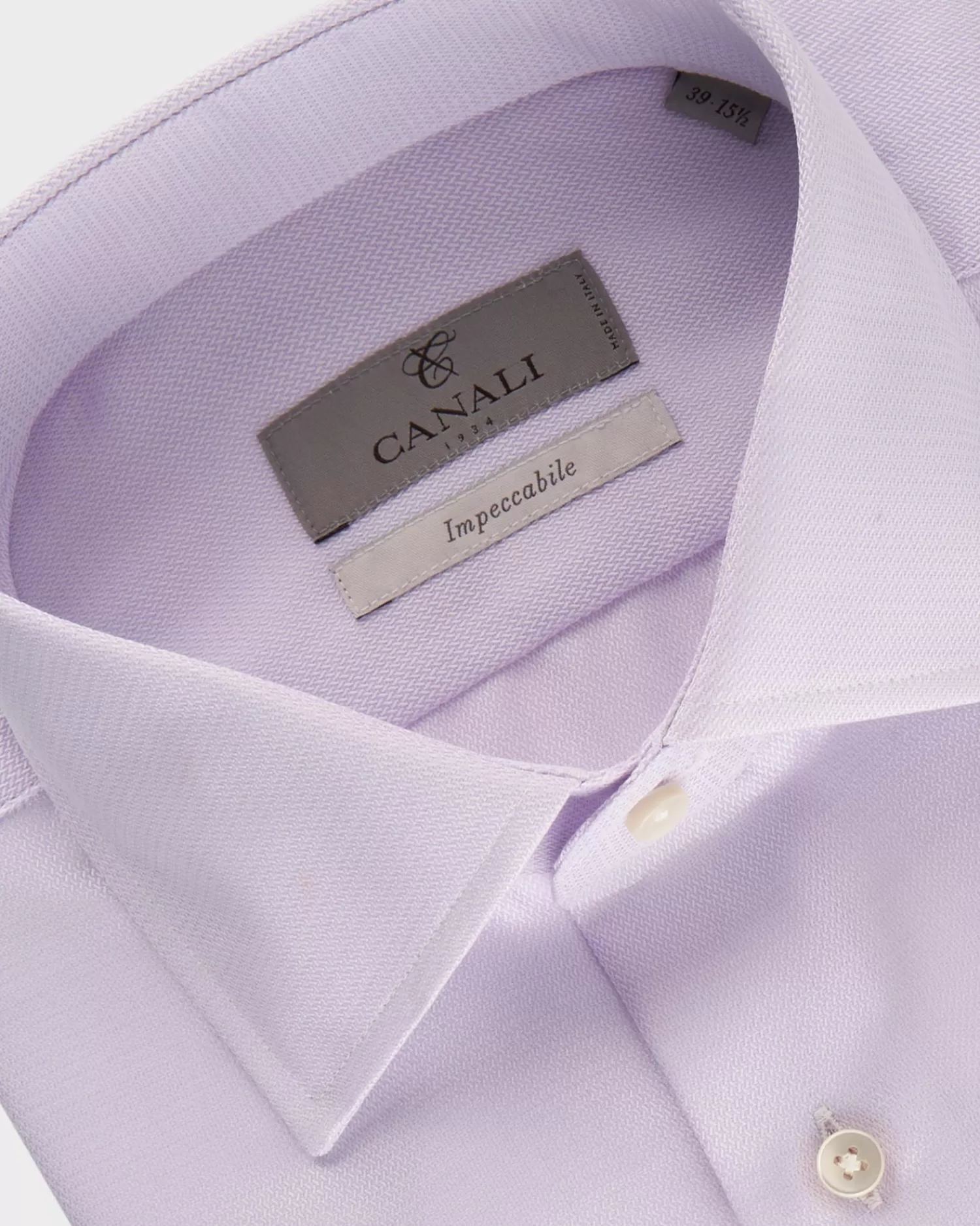 Canali Lilac Microtexture French Cuff Cotton Shirt^ Business Shirts