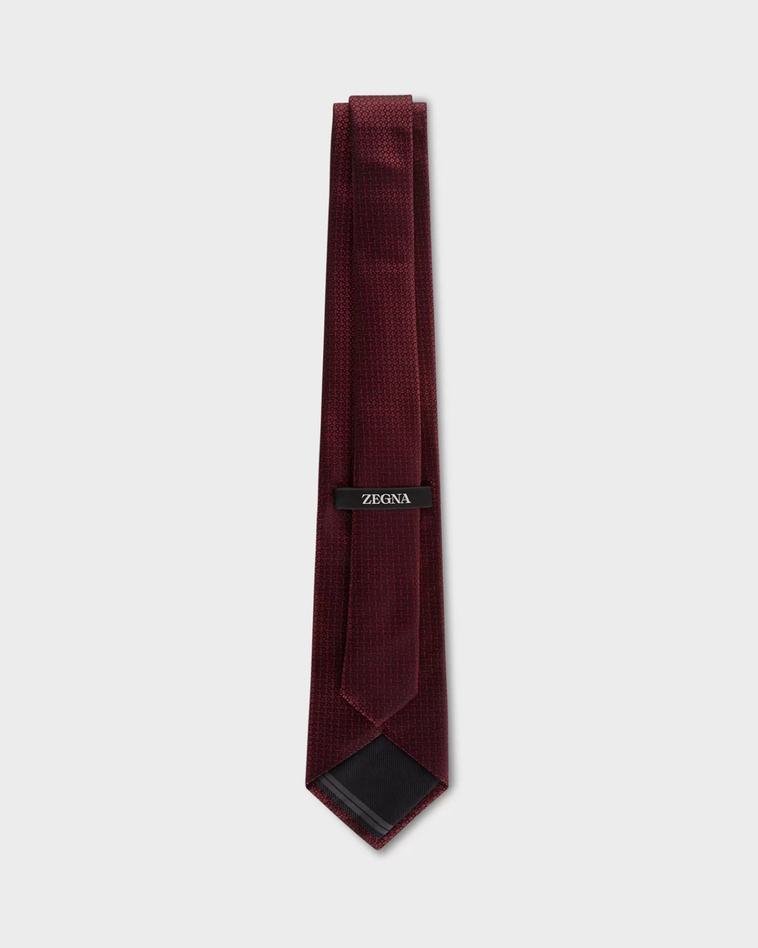 Zegna Maroon And Black Diamond Pattern Tie^ Ties