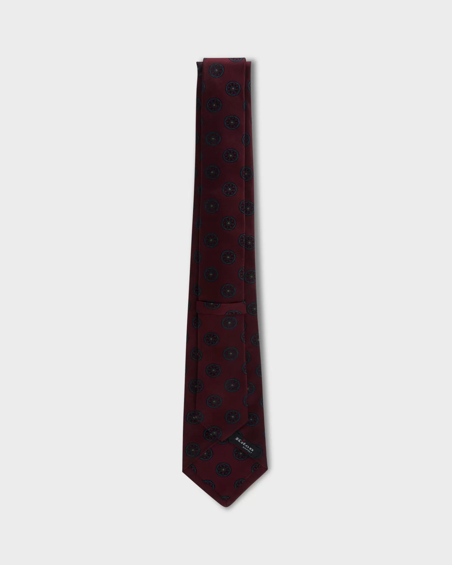 Kiton Maroon And Midnight Pattern Silk Tie^ Ties