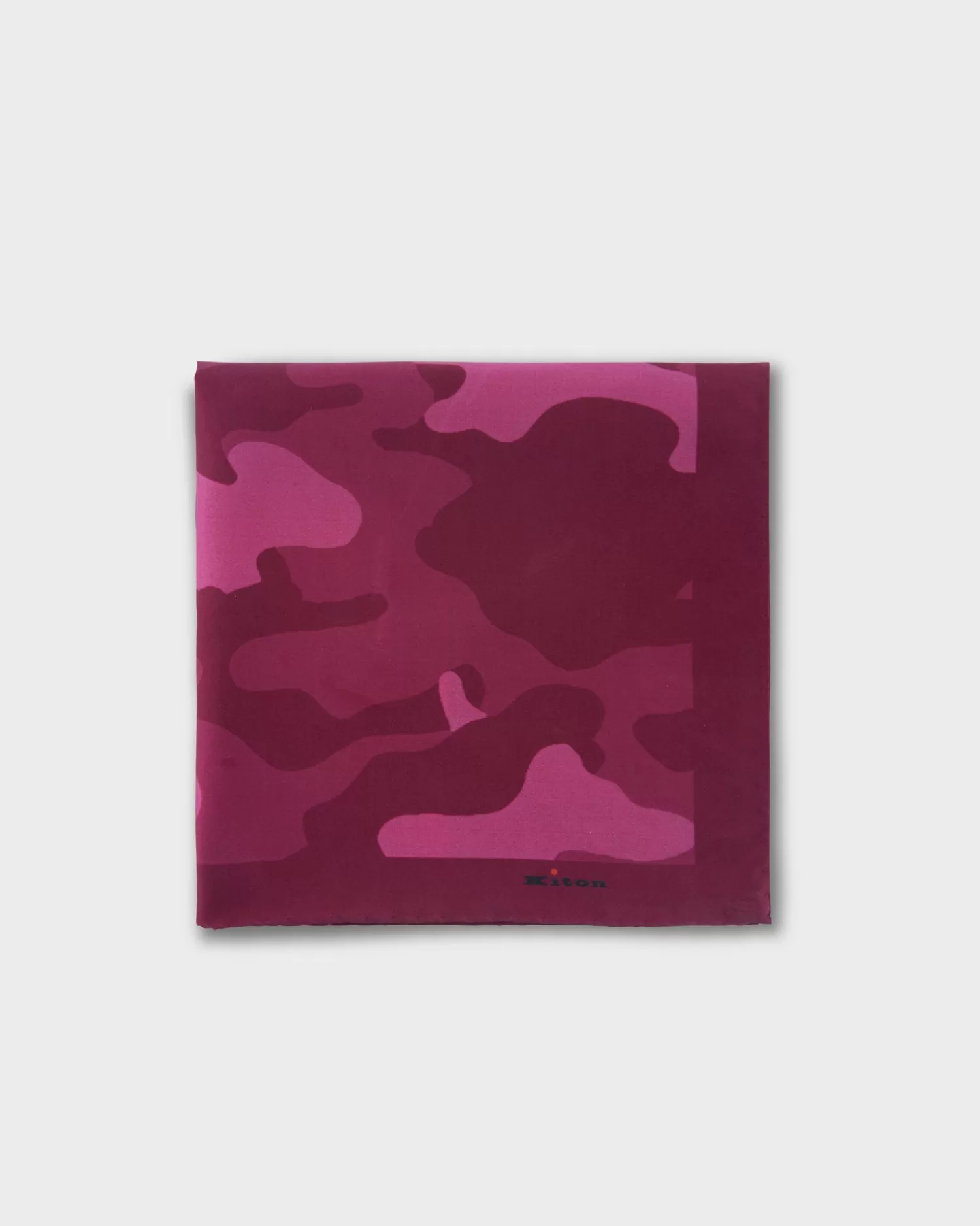 Kiton Maroon Camo Silk Pocket Square^ Pocket Squares