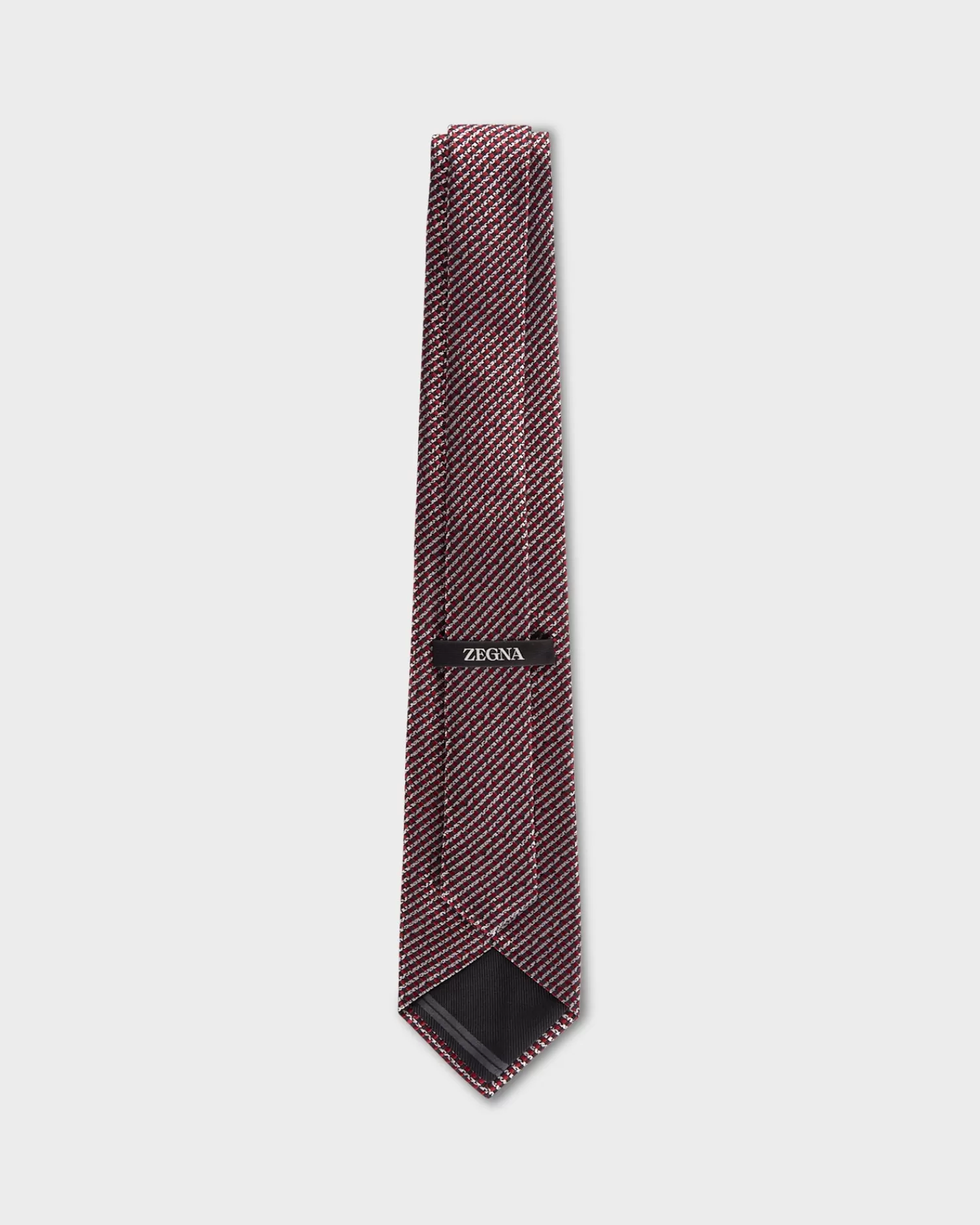 Zegna Maroon Diagonal Abstract Pattern Tie^ Ties