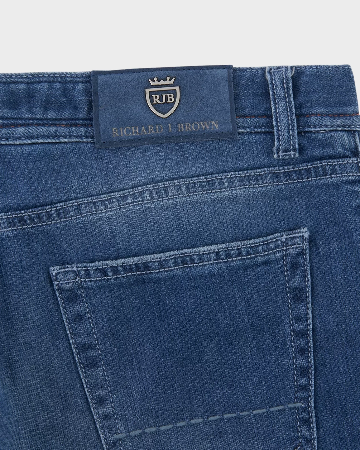 Richard J Brown Mid Blue Cashmere Cotton Slim Fit Jeans^ Jeans