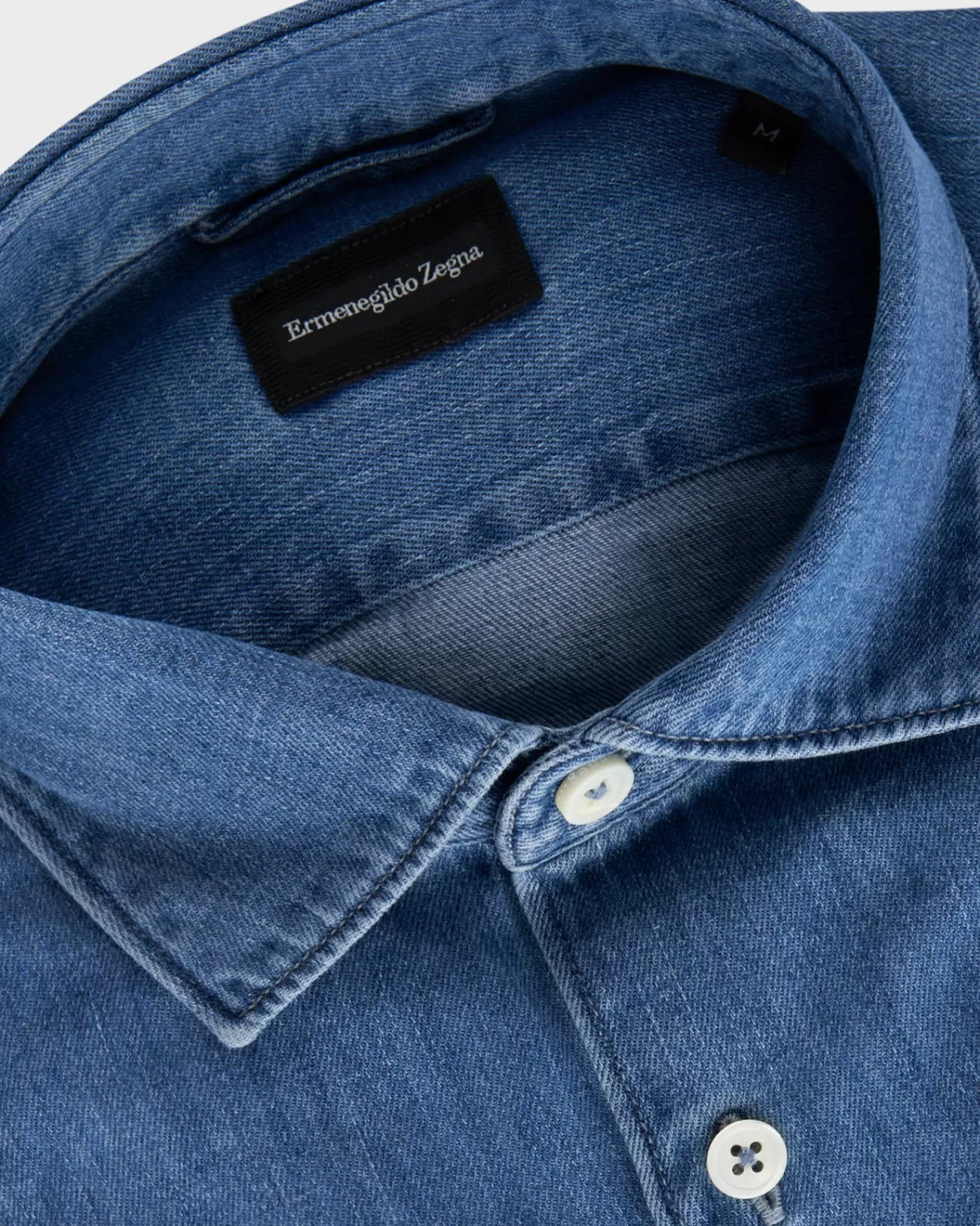 Ermenegildo Zegna Mid Blue Denim Shirt^ Casual Shirts