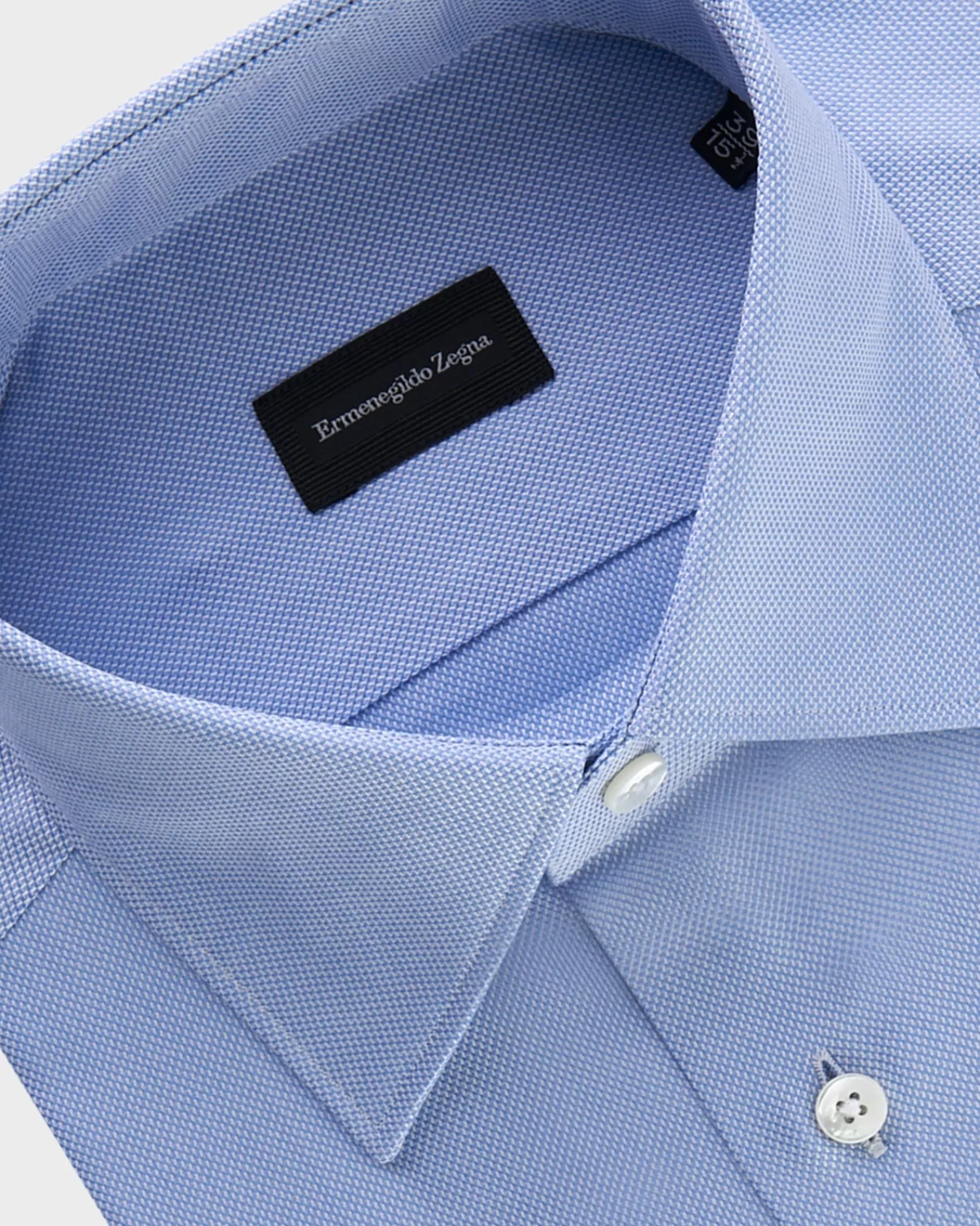 Ermenegildo Zegna Mid Blue Microtexture Cotton Shirt^ Business Shirts