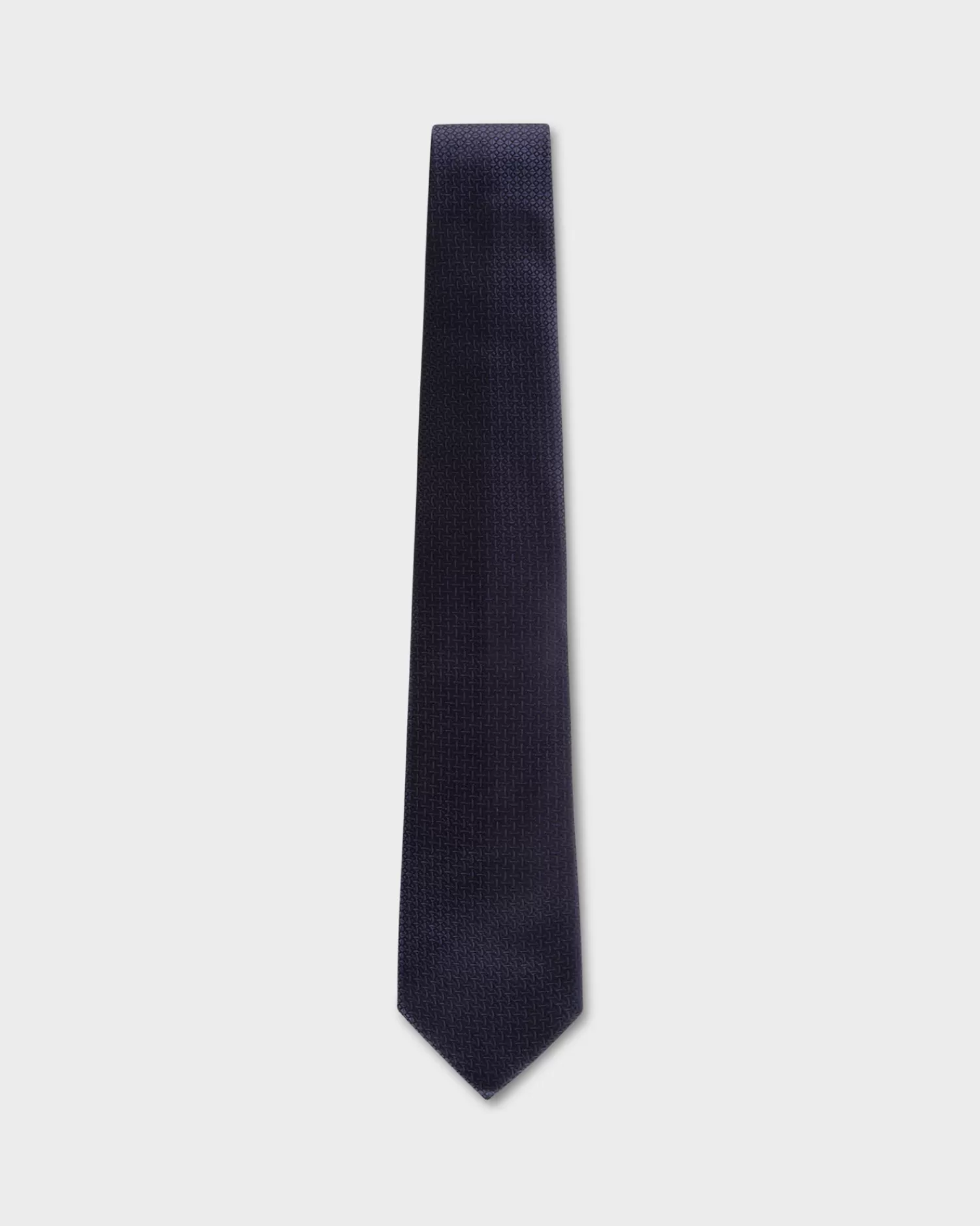 Zegna Midnight And Black Textured Pattern Tie^ Ties