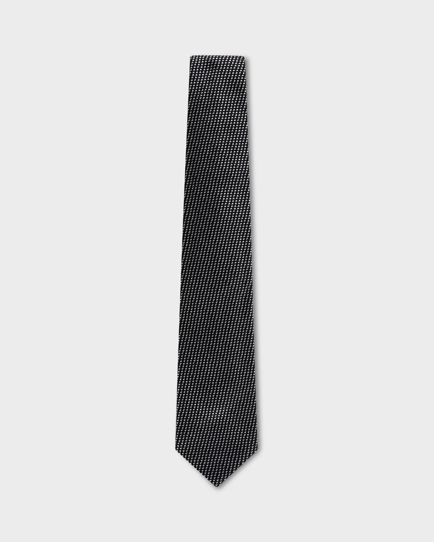 Zegna Midnight Black And White Spotty Patterned Tie^ Ties