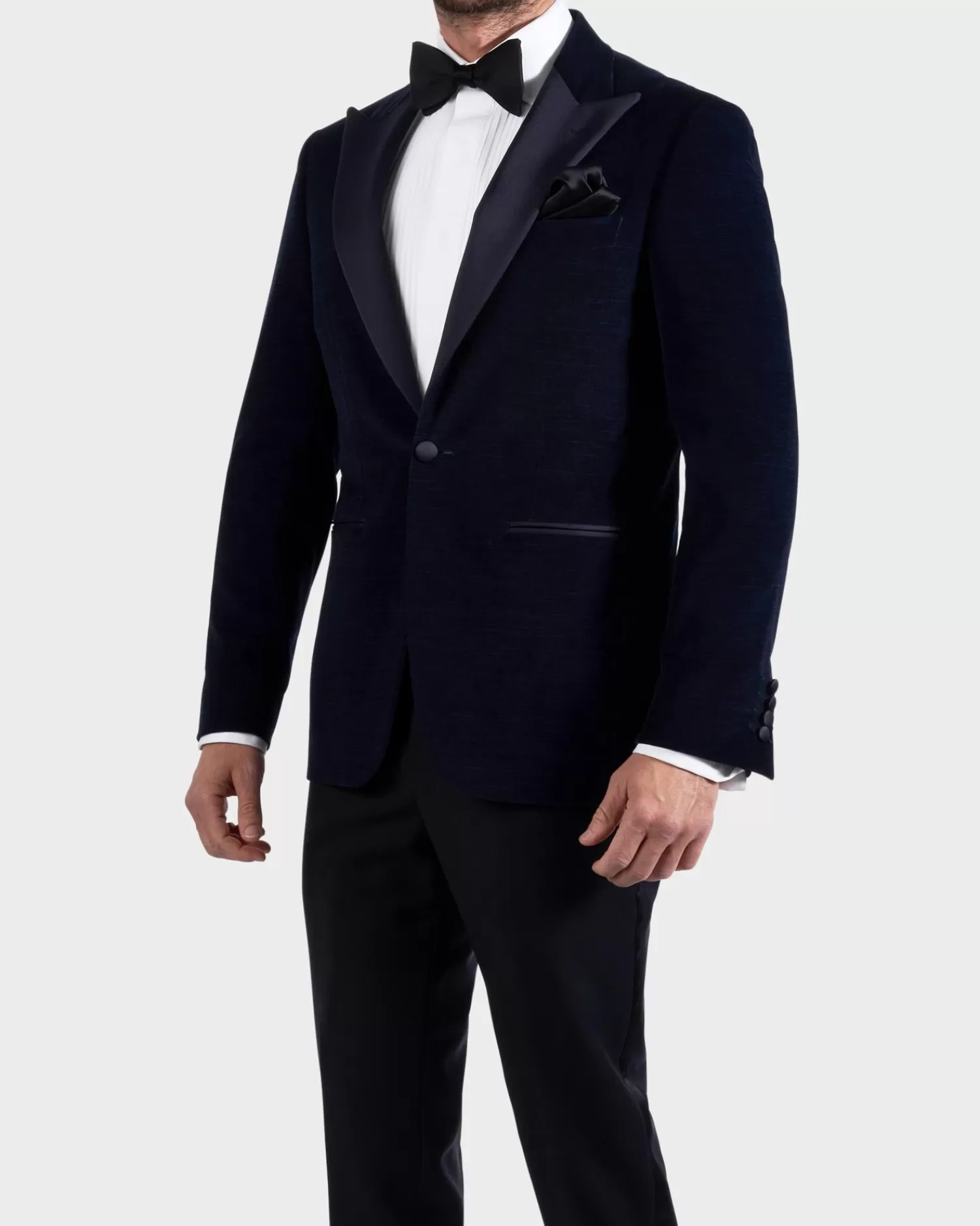 Canali Midnight Blue Peak Lapel Velvet Dinner Jacket^ Evening Wear