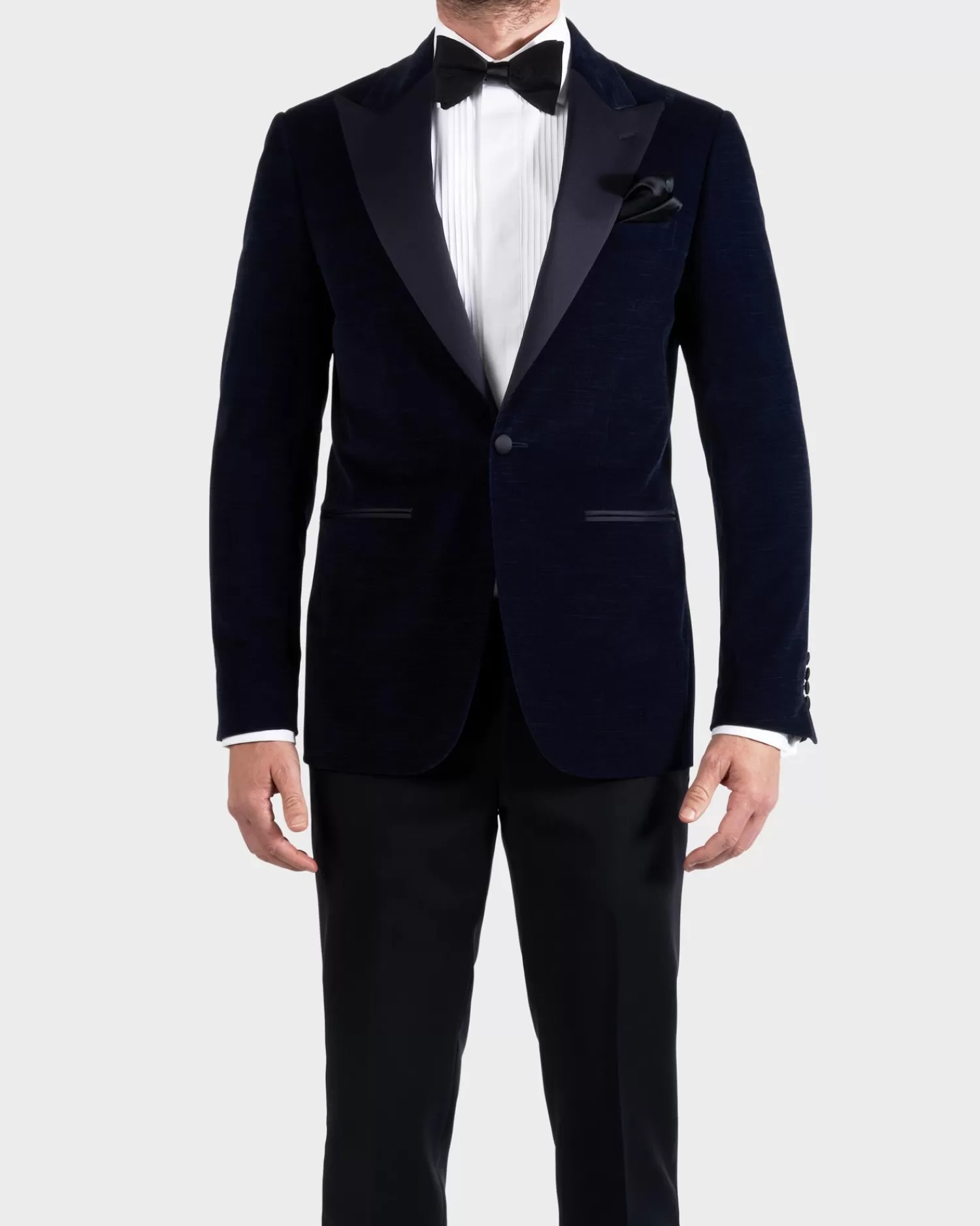 Canali Midnight Blue Peak Lapel Velvet Dinner Jacket^ Weddings