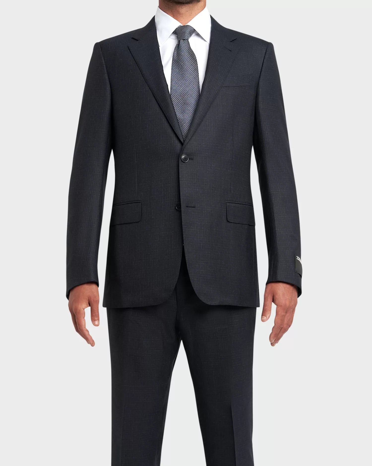 Zegna Midnight Blue Small Check 15Milmil15 Wool Suit^ Suiting