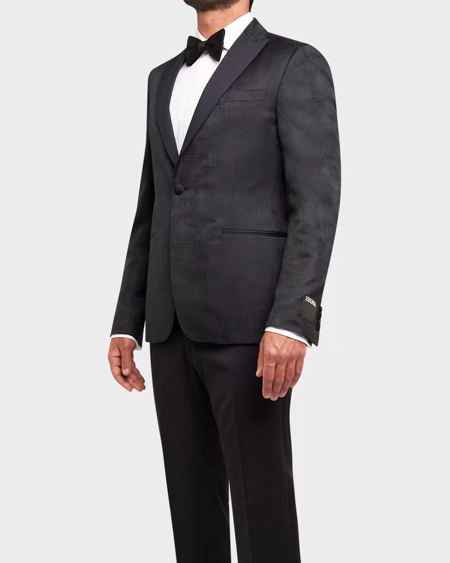 Zegna Midnight Blue Woven Textured Dinner Jacket^ Evening Wear